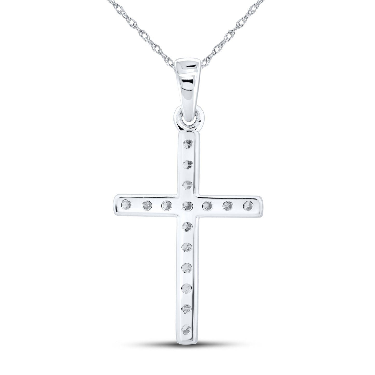 14kt White Gold 0.53 CTW Lab Diamond Cross Pendant