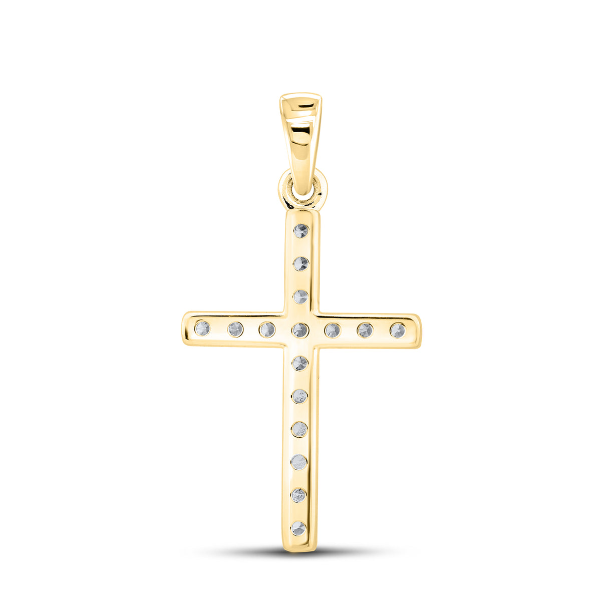 14KT YELLOW GOLD LAB DIAMOND 0.50 CTW CROSS NECKLACE