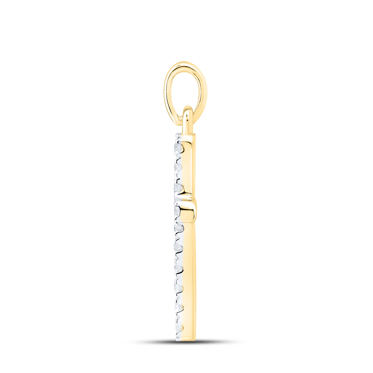 14KT YELLOW GOLD LAB DIAMOND 0.50 CTW CROSS NECKLACE