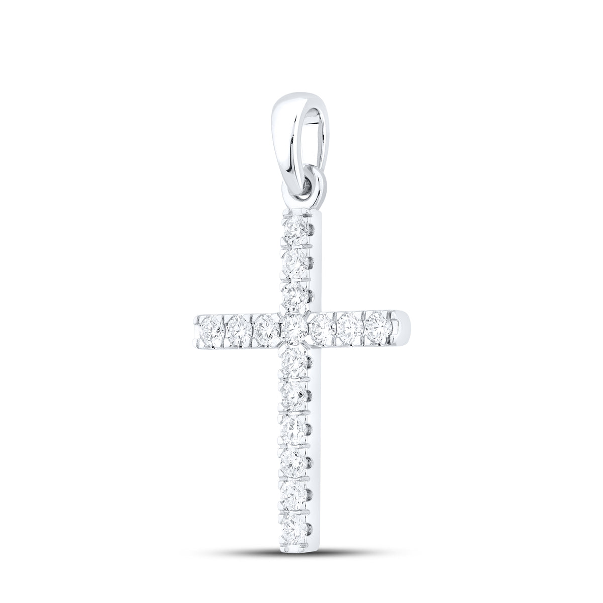 14kt White Gold 0.53 CTW Lab Diamond Cross Pendant