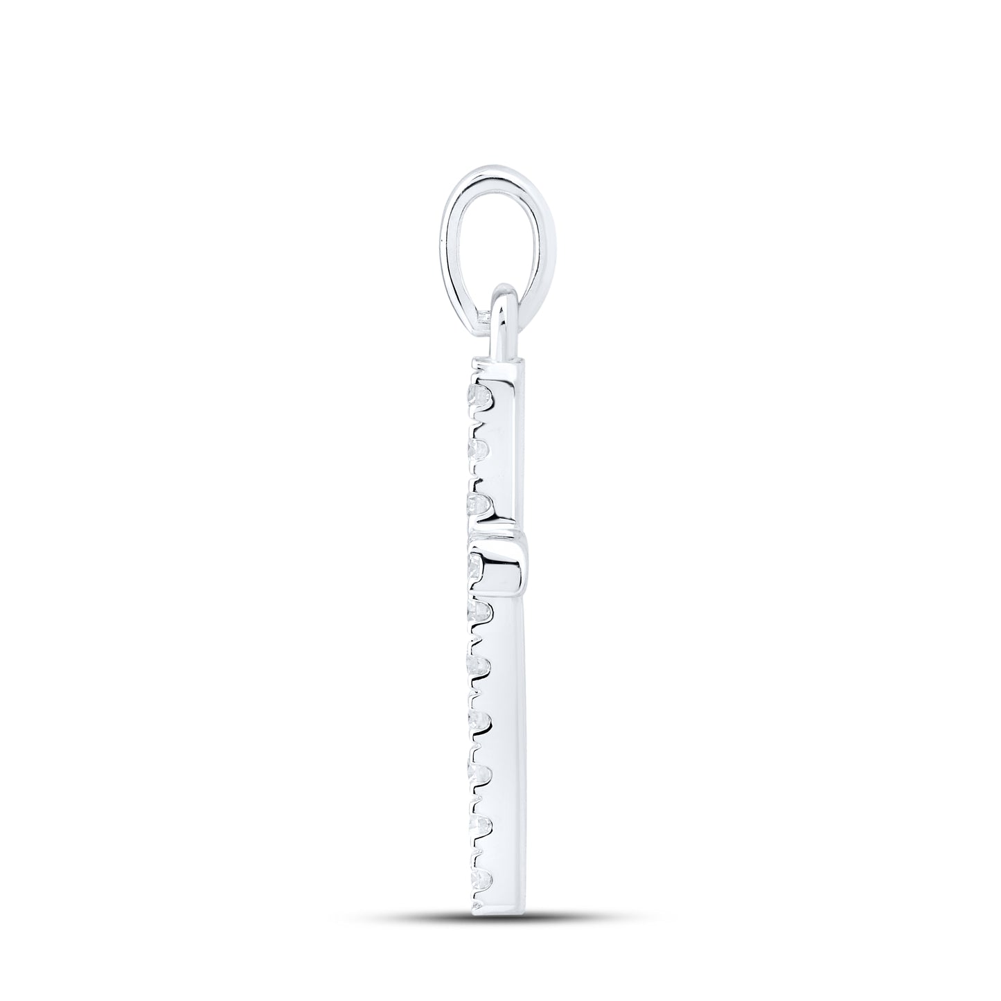 14kt White Gold 0.53 CTW Lab Diamond Cross Pendant