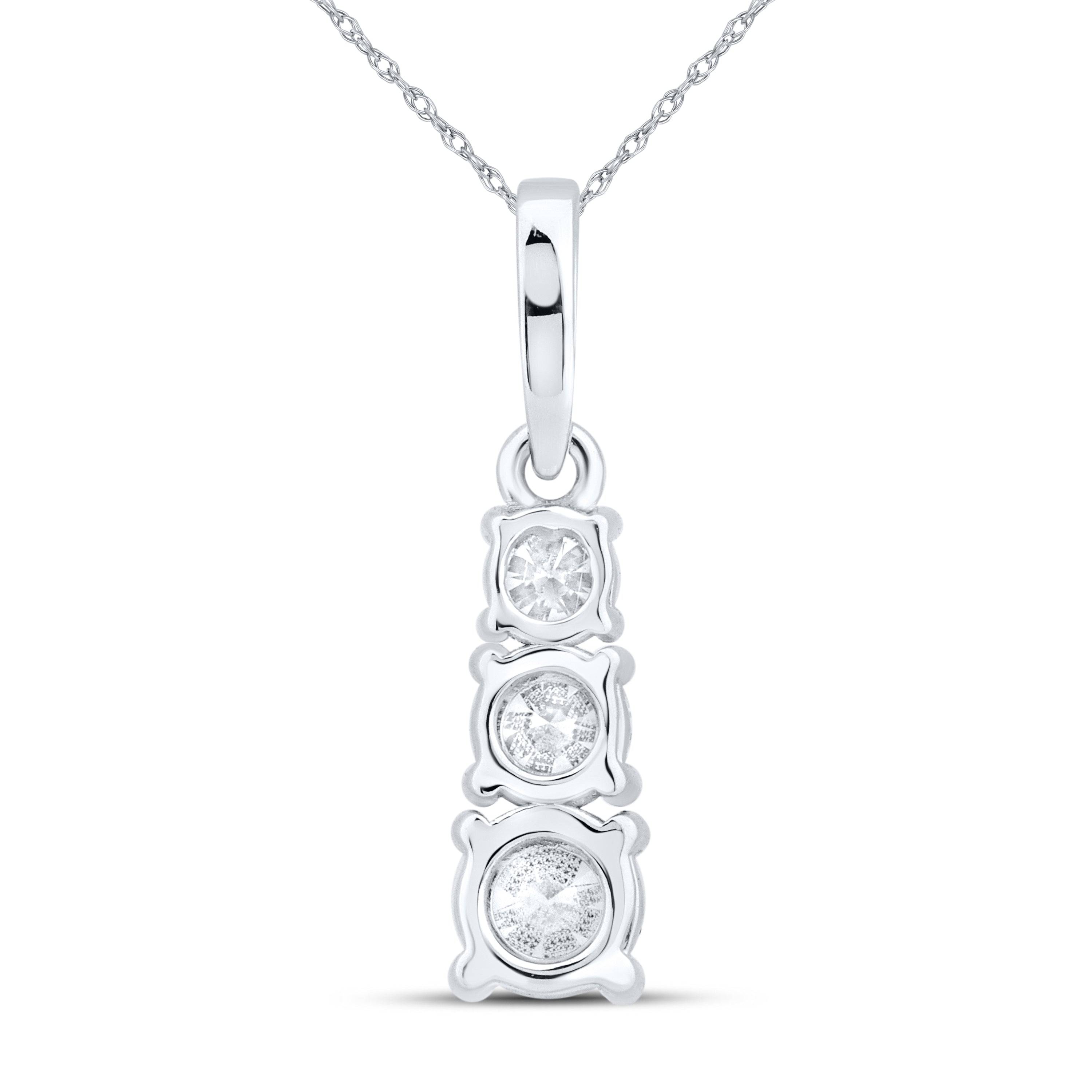 14kt White Gold 0.51 CTW Lab Diamond Pendant