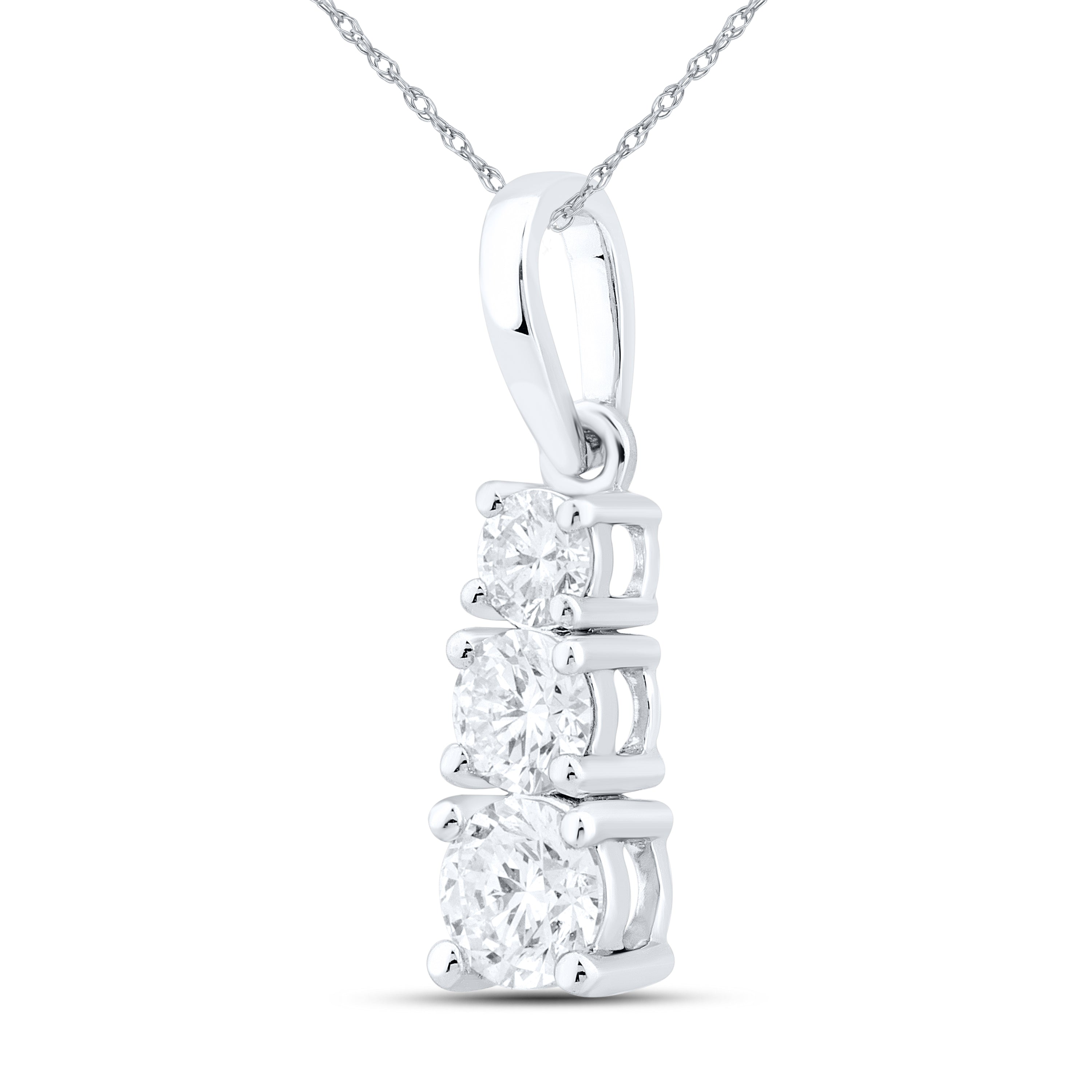 14kt White Gold 0.51 CTW Lab Diamond Pendant