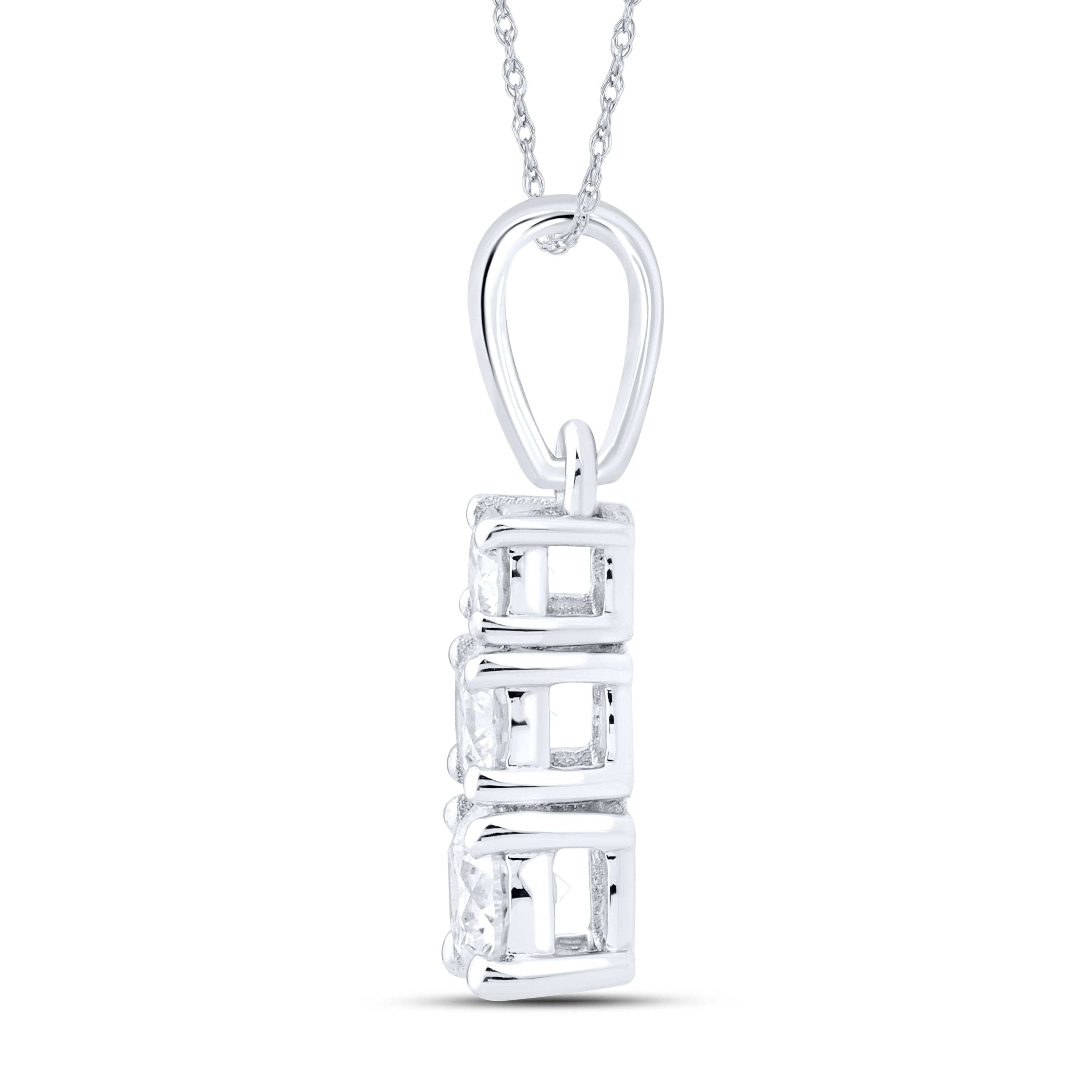 14kt White Gold 0.51 CTW Lab Diamond Pendant