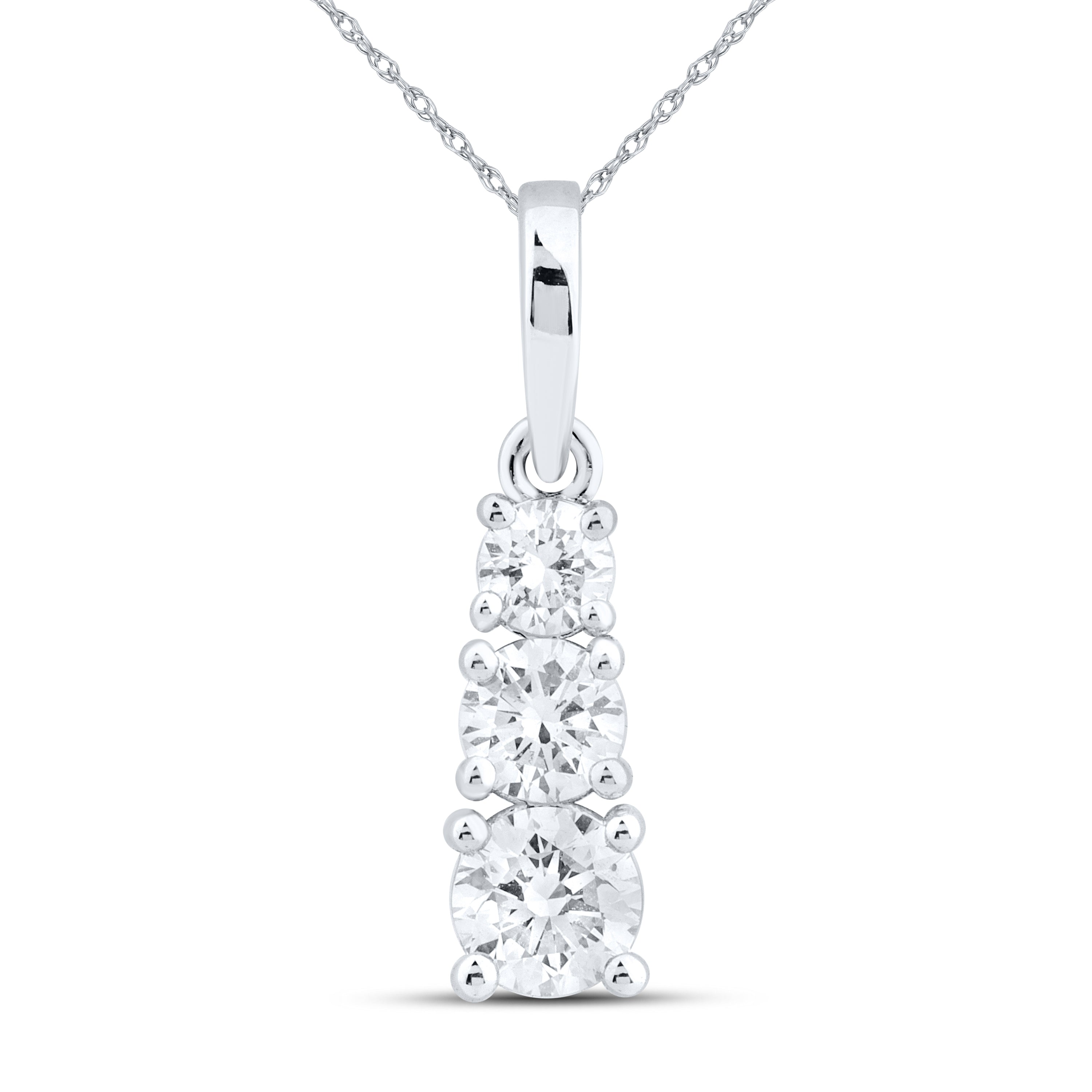 14kt White Gold 0.51 CTW Lab Diamond Pendant