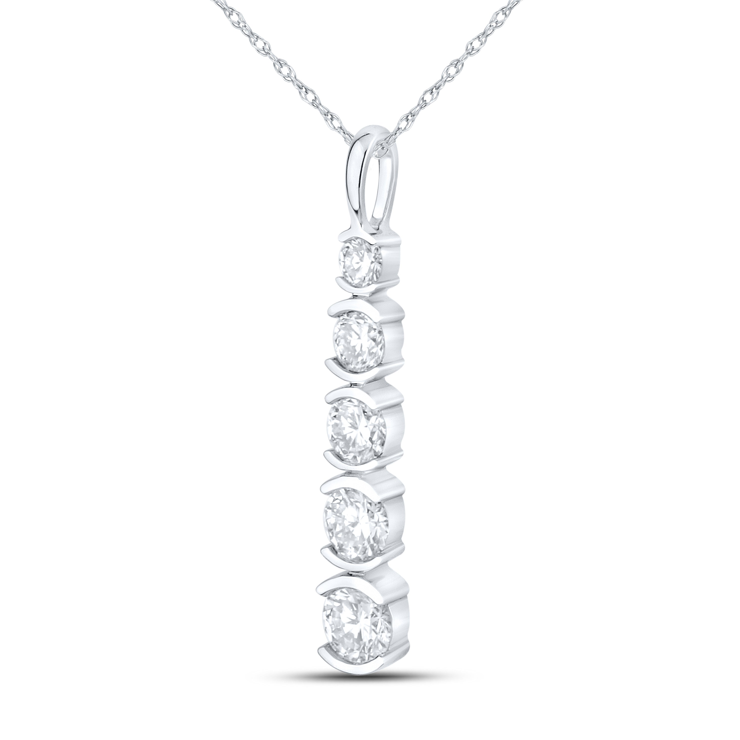 14kt White Gold 0.54 CTW Diamond Pendant