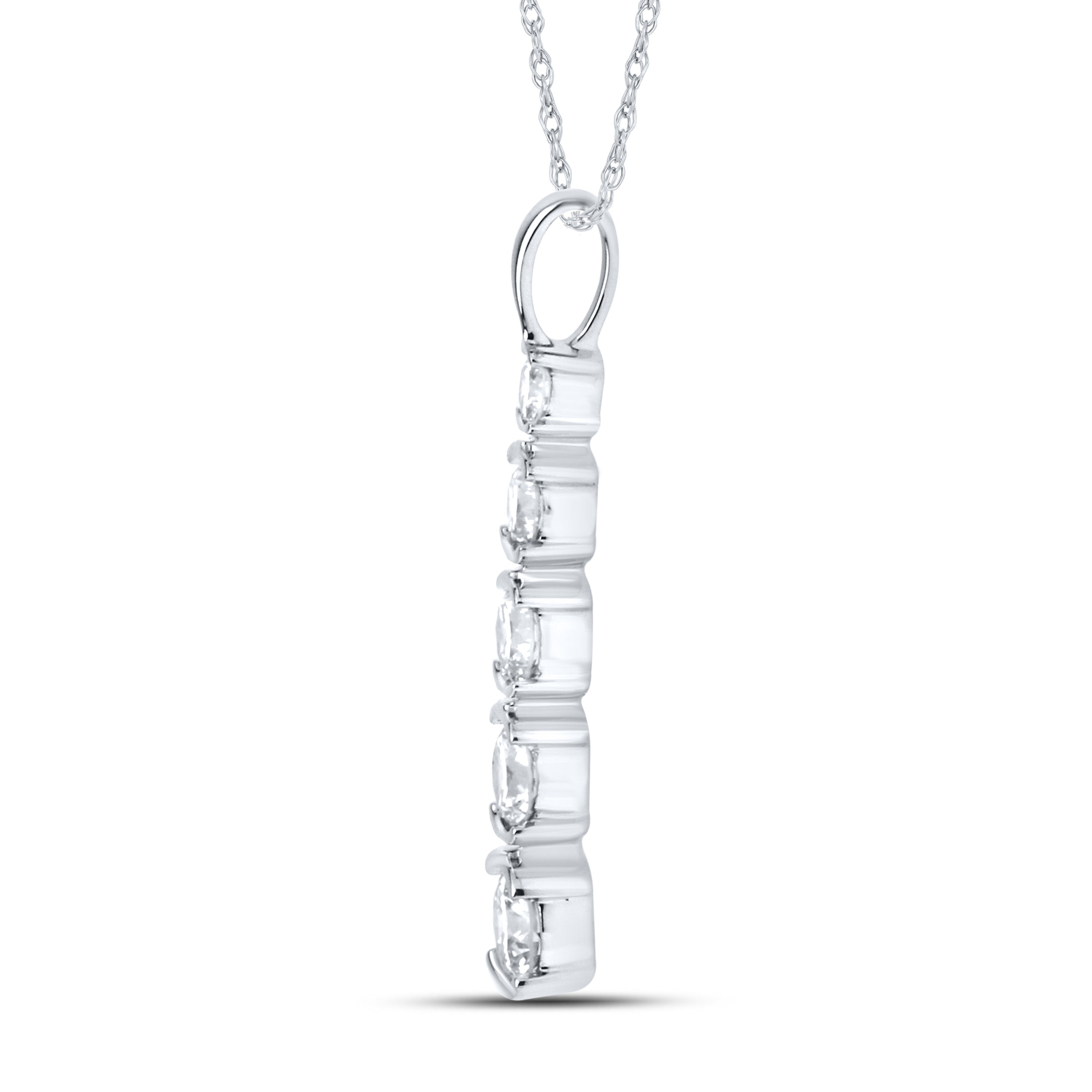 14kt White Gold 0.54 CTW Diamond Pendant