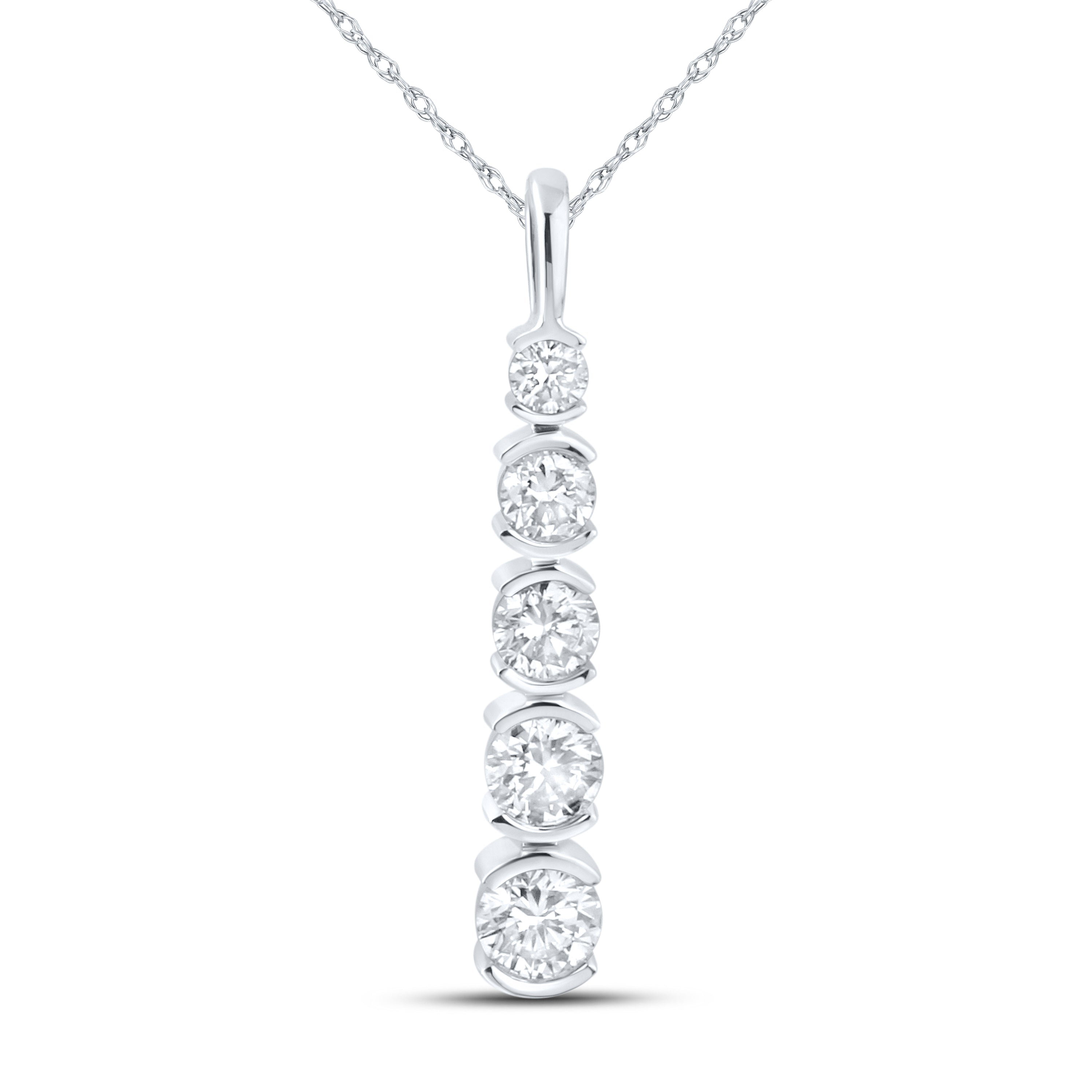 14kt White Gold 0.54 CTW Diamond Pendant