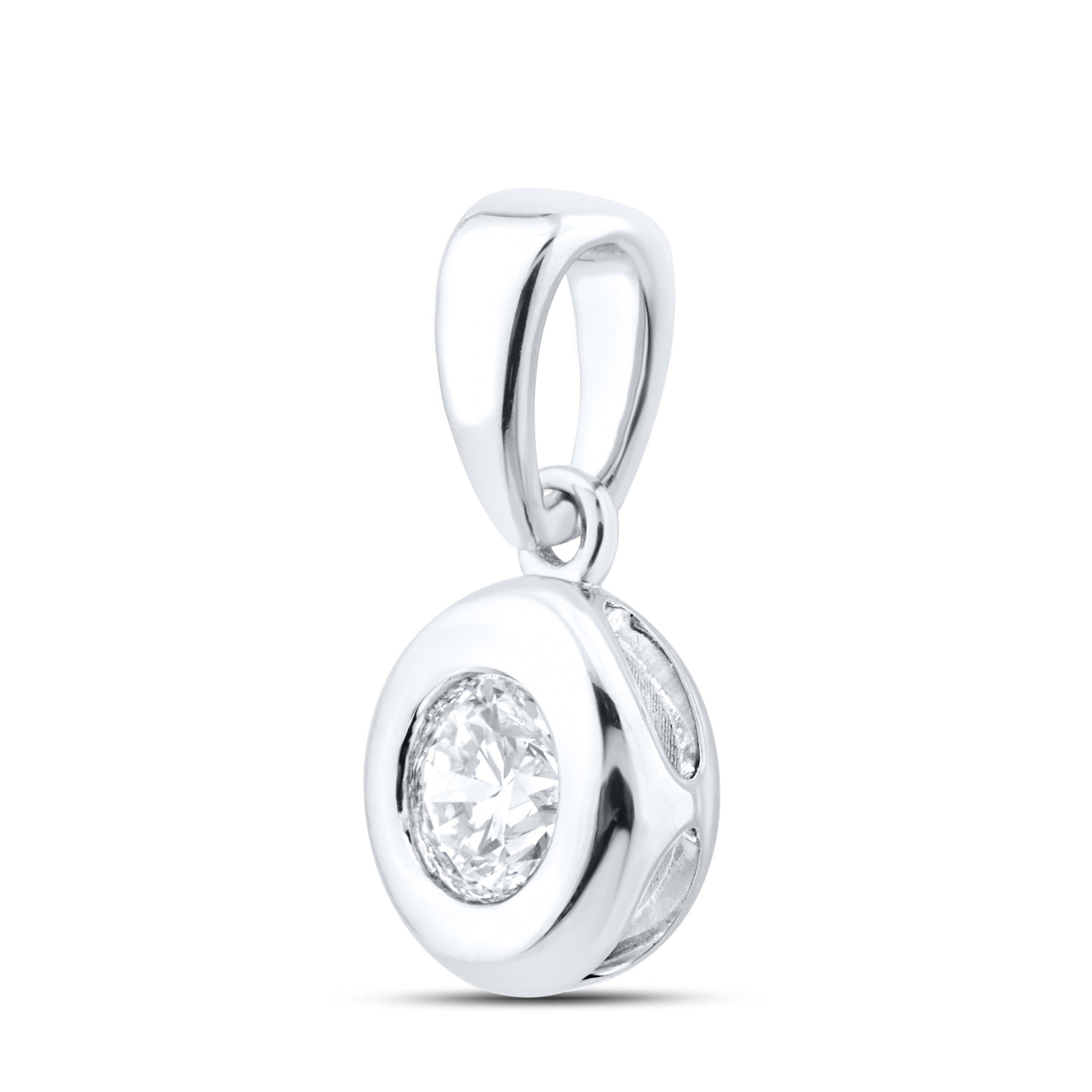 14kt White Gold 0.20 CTW Lab Diamond Solitaire Pendant