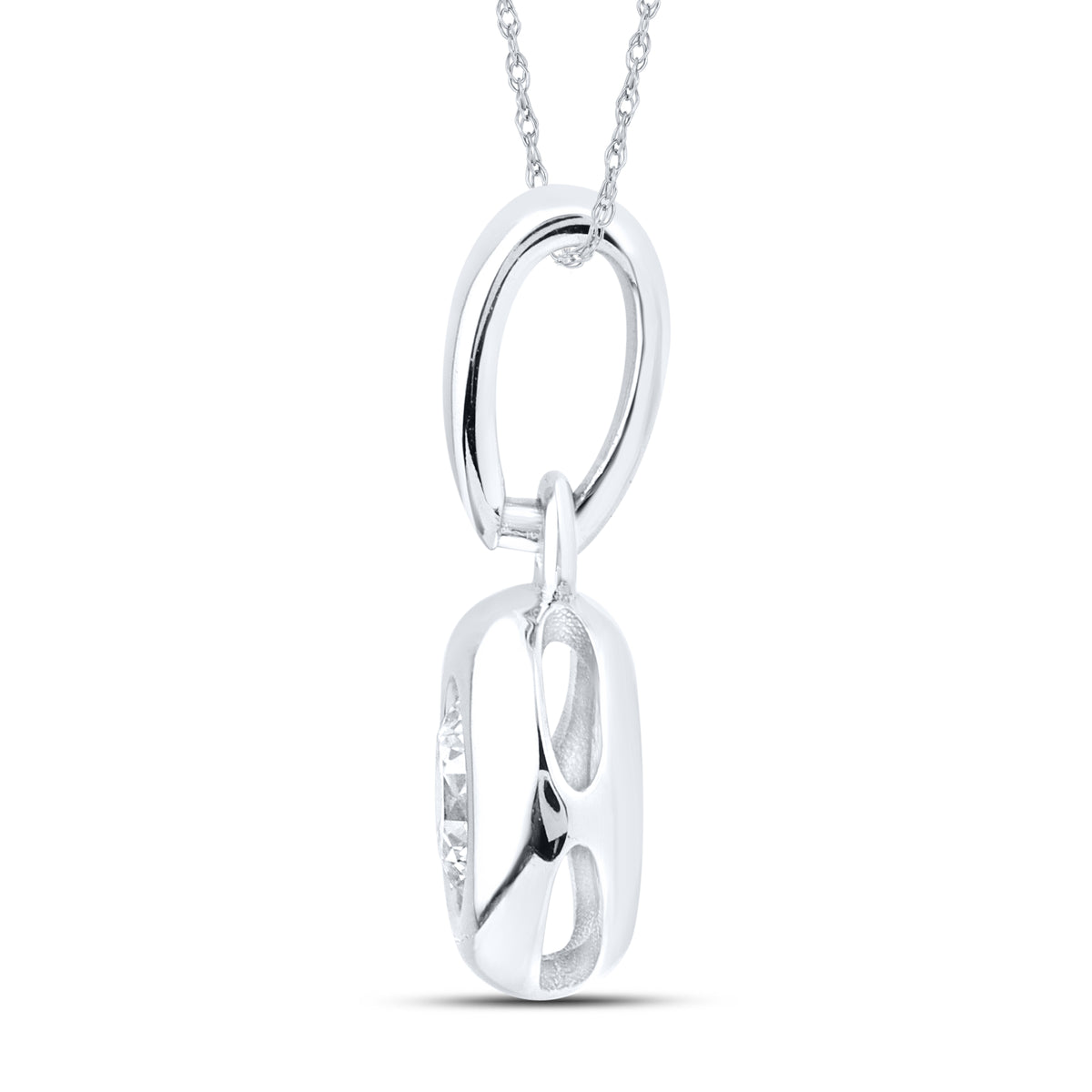 14kt White Gold 0.20 CTW Lab Diamond Solitaire Pendant