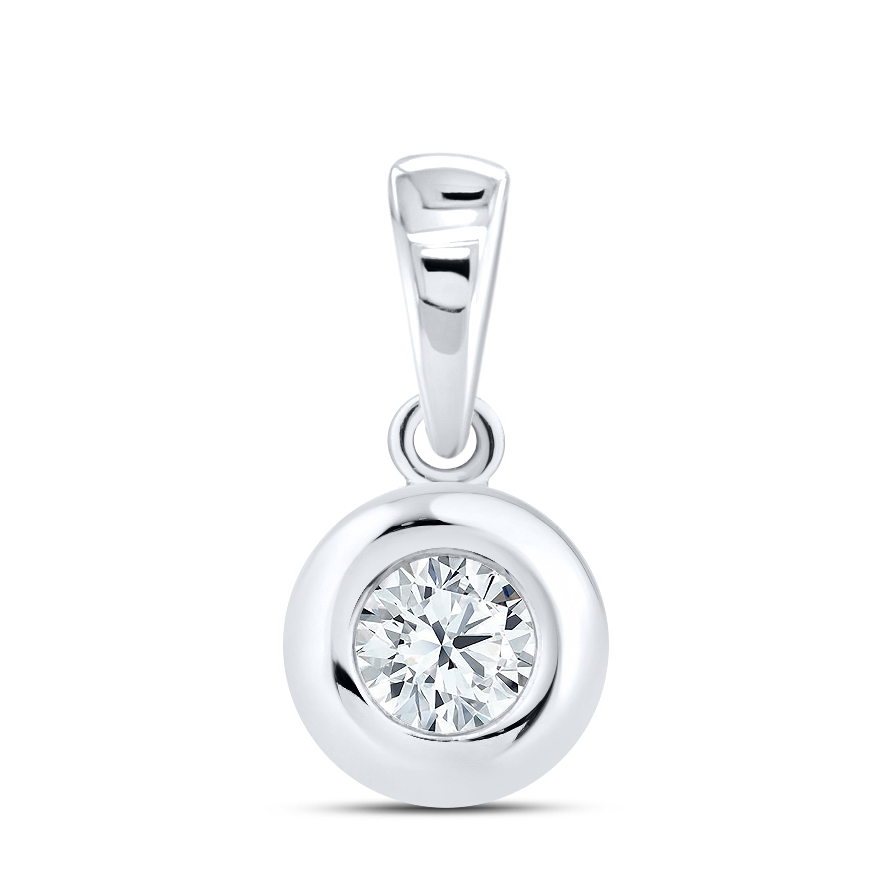 14kt White Gold 0.20 CTW Lab Diamond Solitaire Pendant