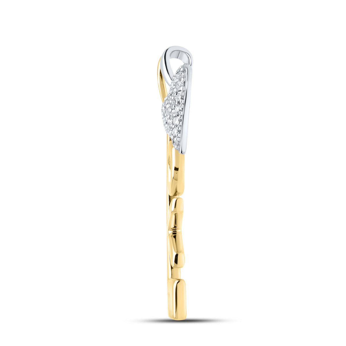 14KT TWO TONE 0.13 CTW LAB DIAMOND LOVE PENDANT