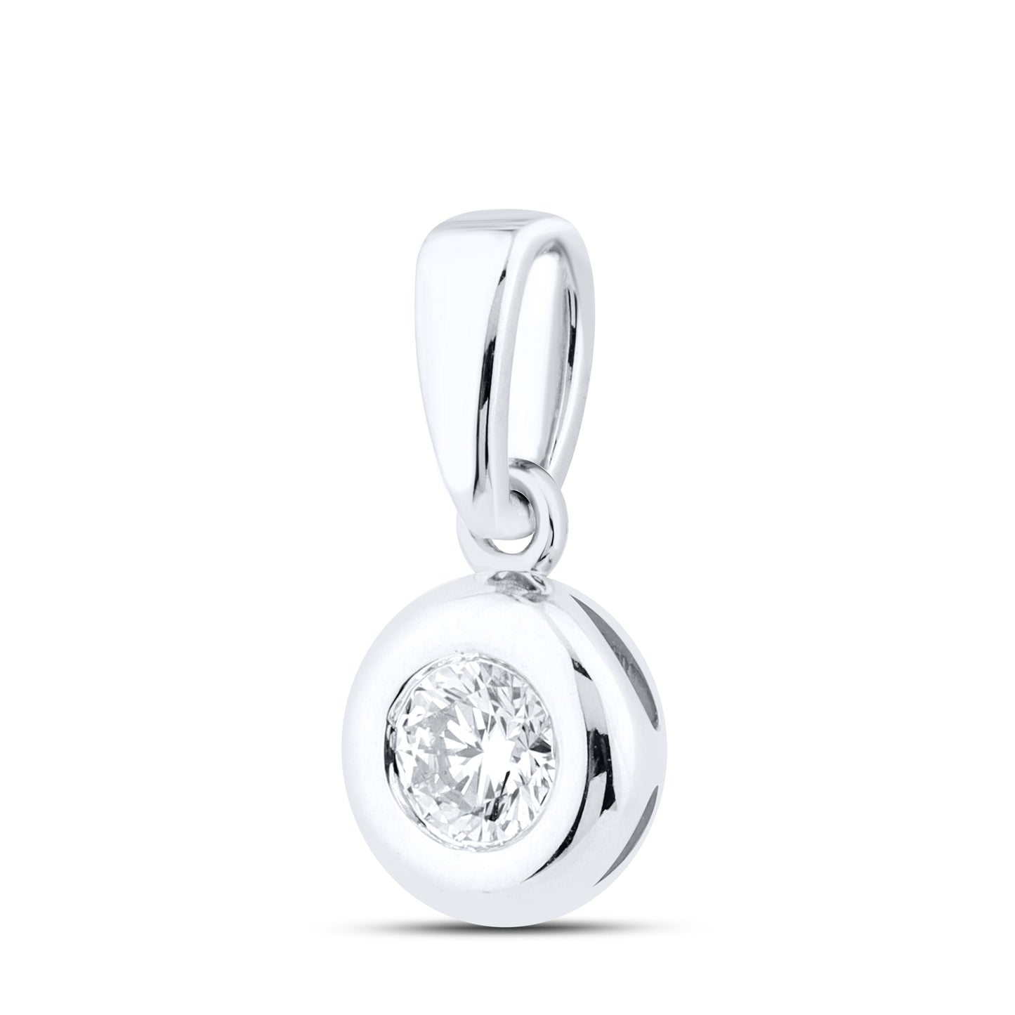 14kt White Gold 0.10 CTW Lab Diamond Solitaire Pendant