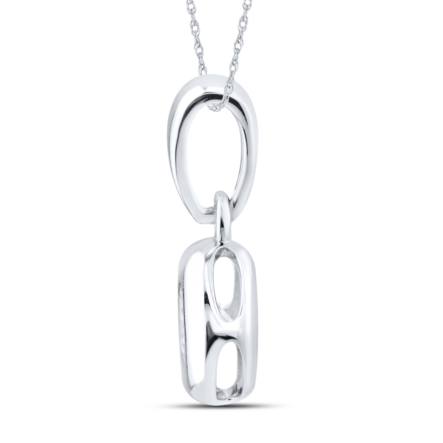14kt White Gold 0.10 CTW Lab Diamond Solitaire Pendant