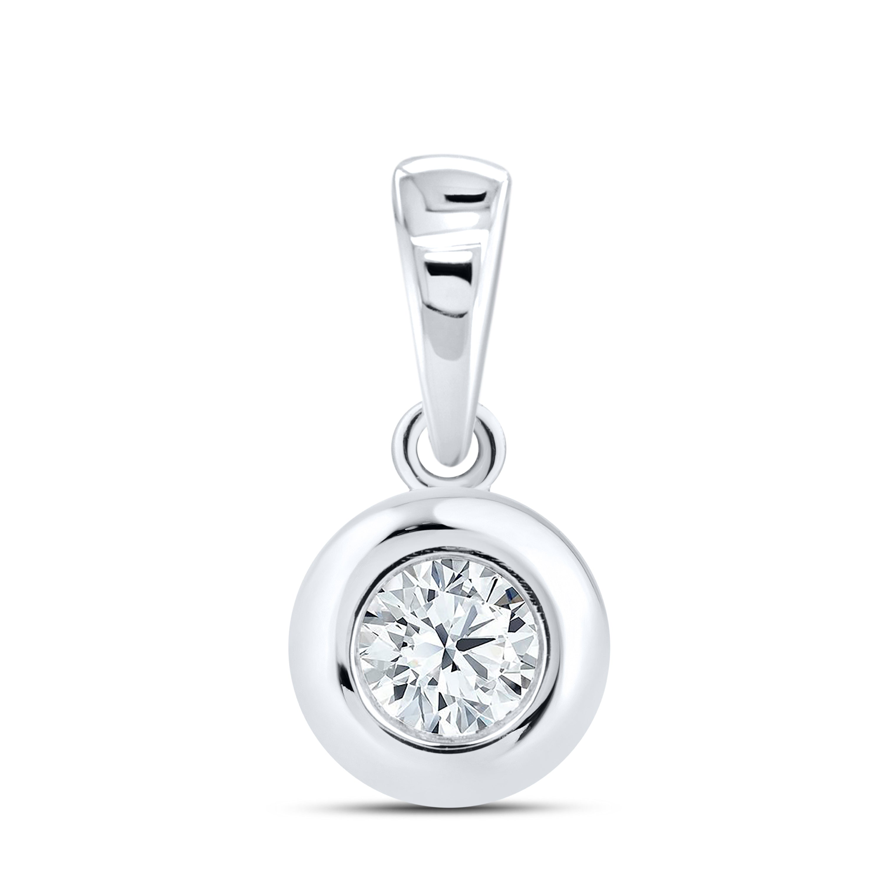 14kt White Gold 0.10 CTW Lab Diamond Solitaire Pendant