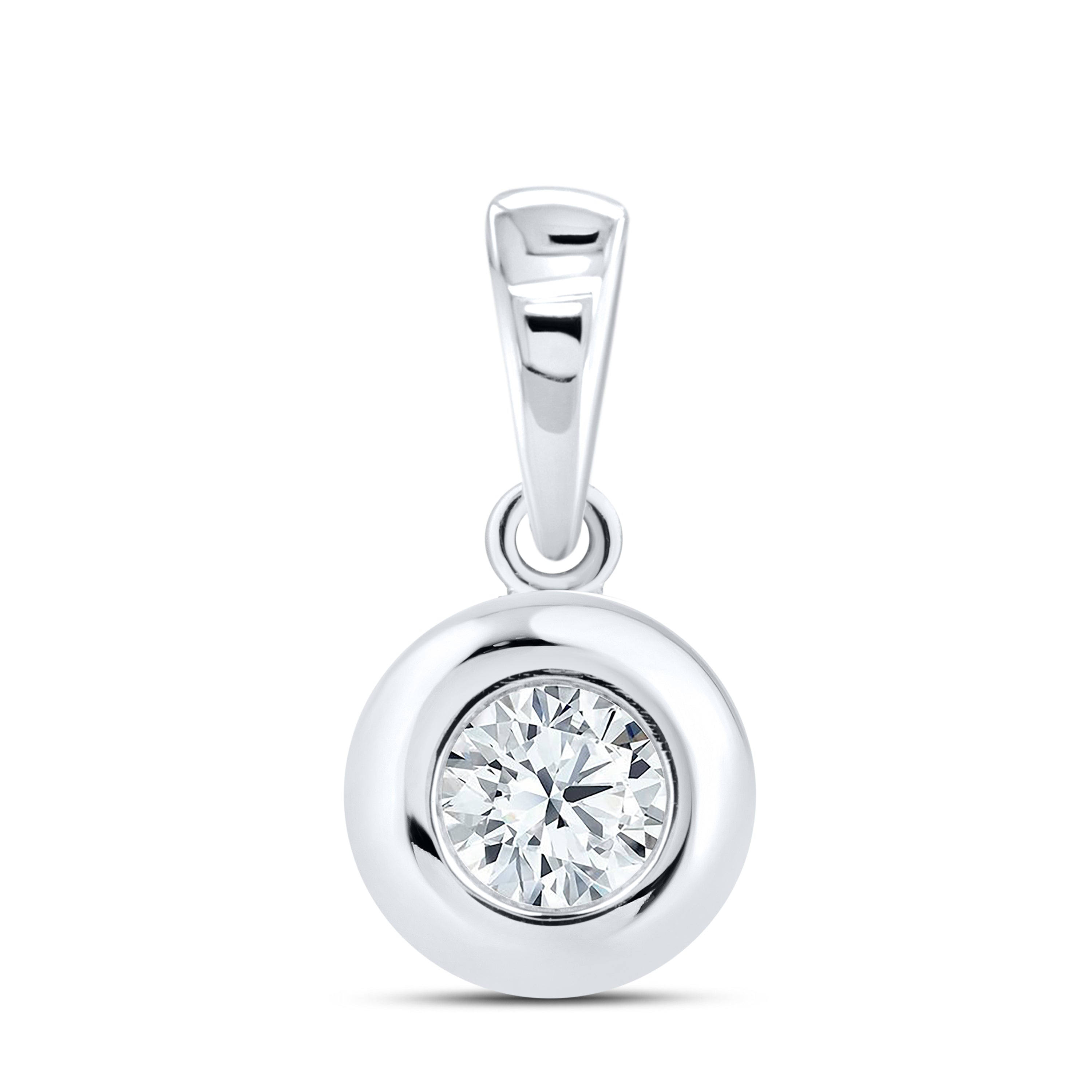 14kt White Gold 0.30 CTW Lab Diamond Solitaire Pendant
