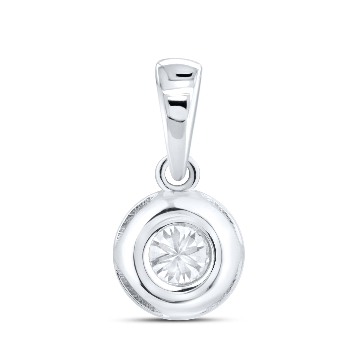 14kt White Gold 0.30 CTW Lab Diamond Solitaire Pendant