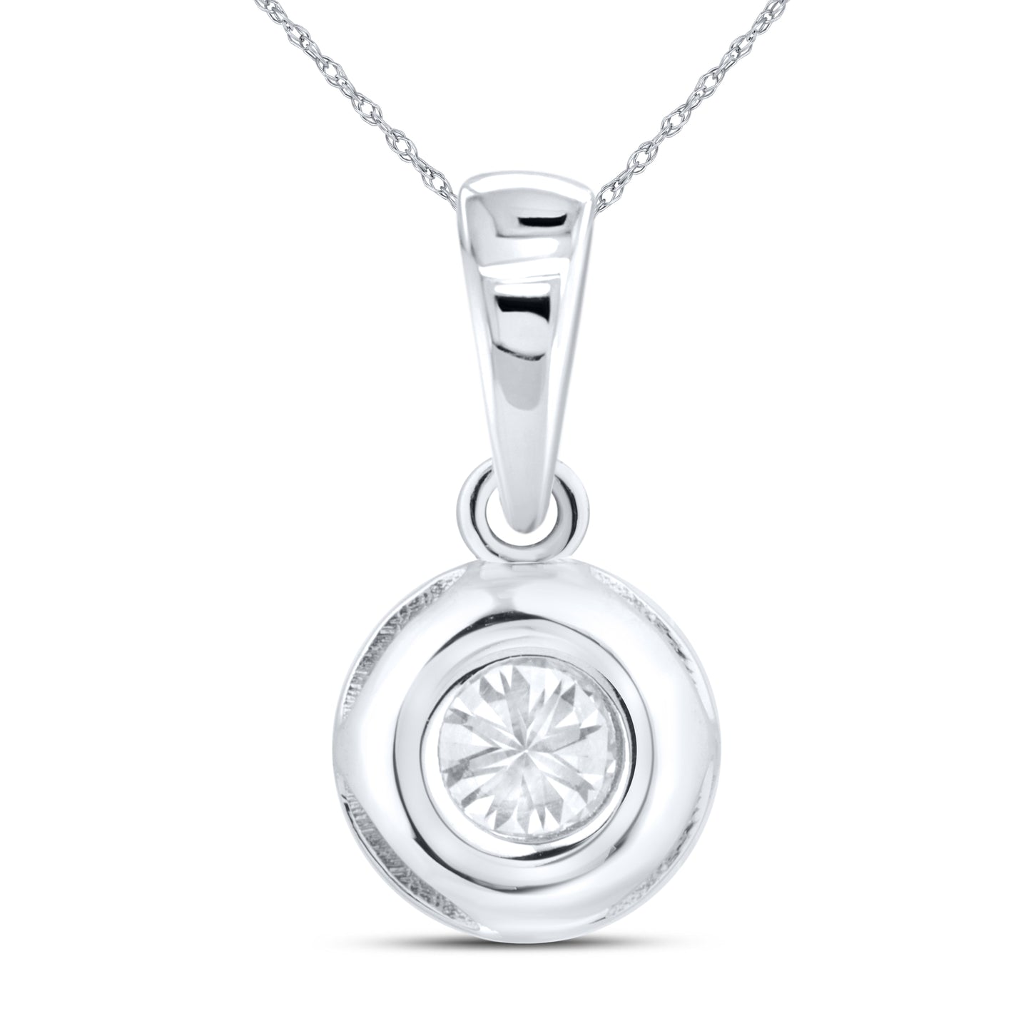 14kt White Gold 0.30 CTW Lab Diamond Solitaire Pendant