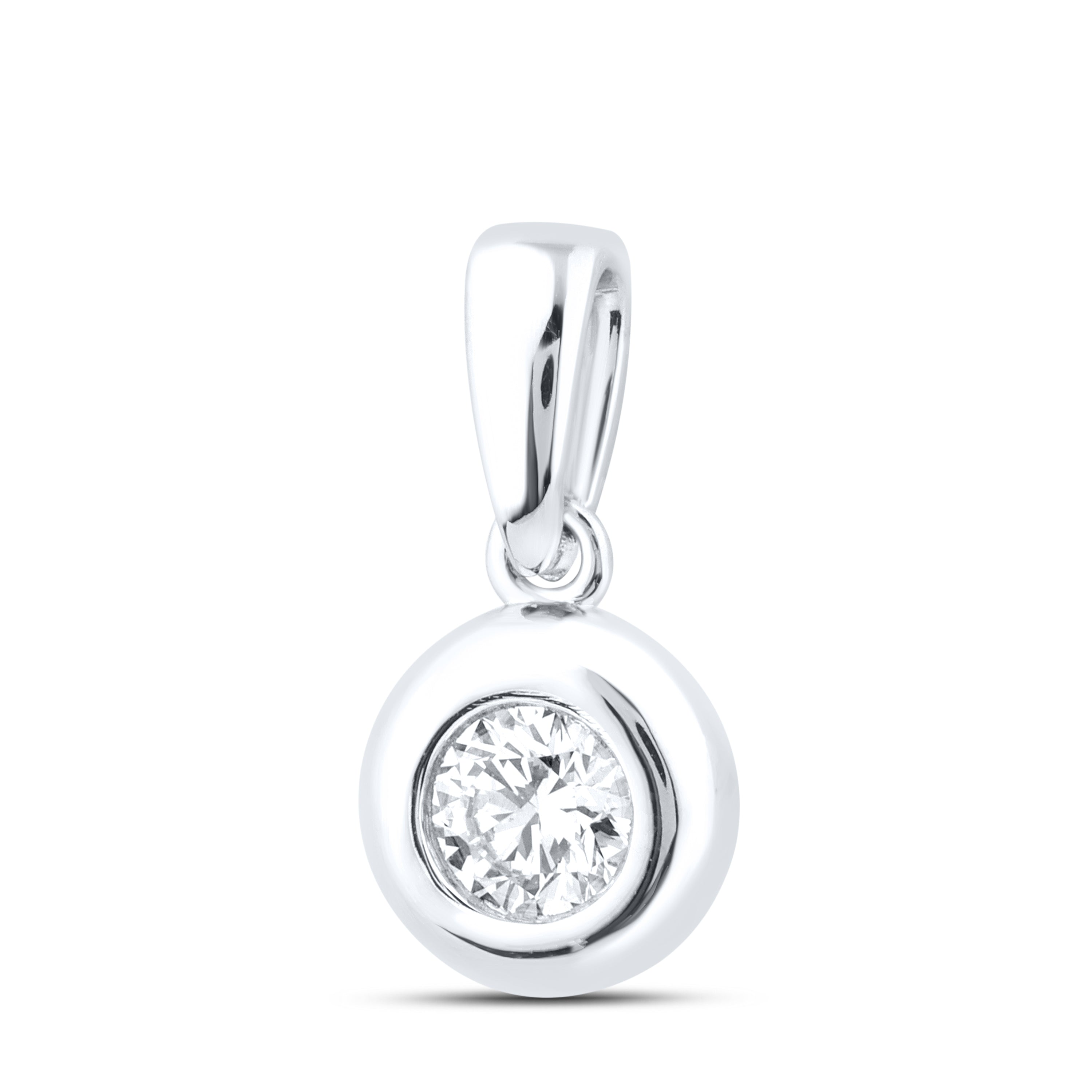 14kt White Gold 0.30 CTW Lab Diamond Solitaire Pendant