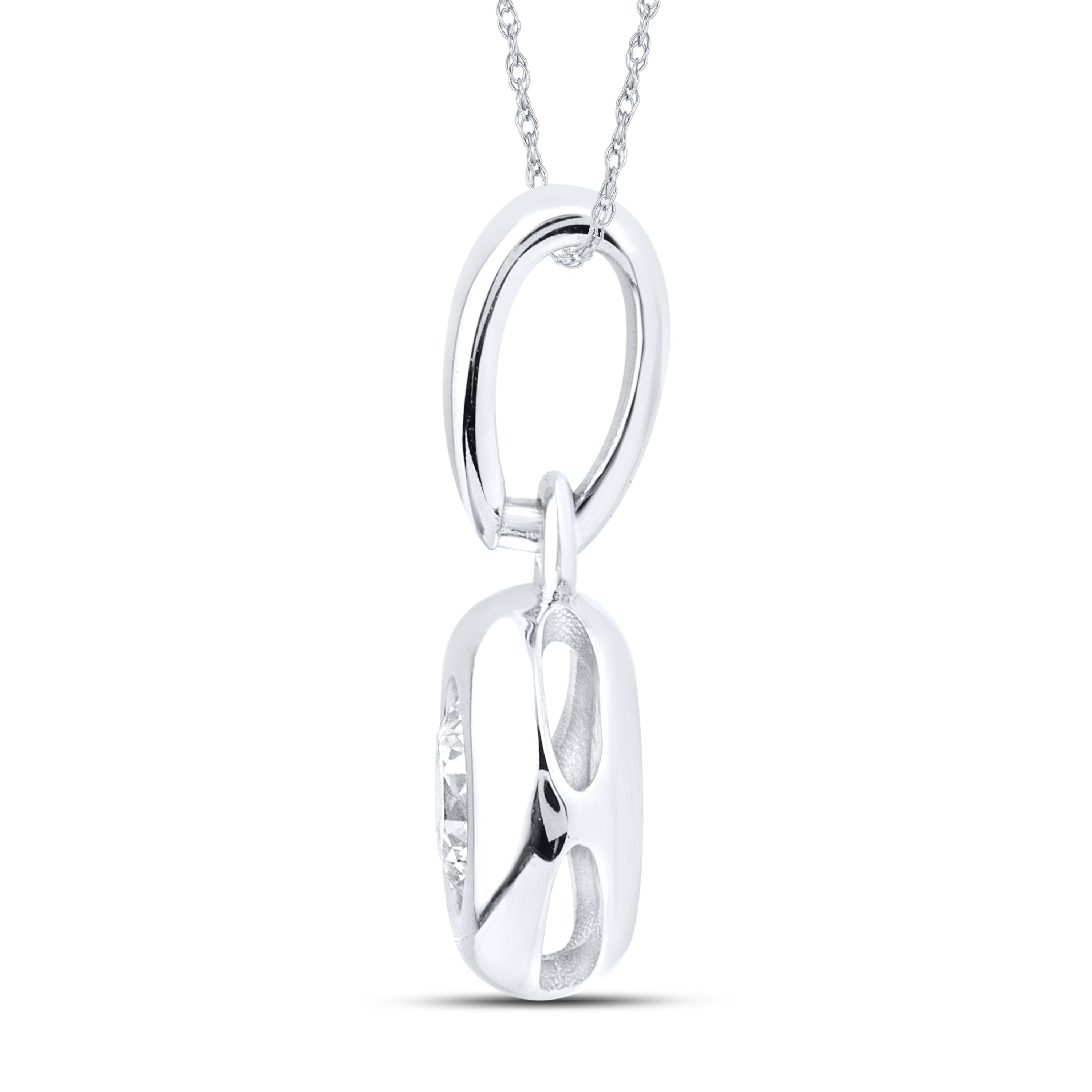 14kt White Gold 0.30 CTW Lab Diamond Solitaire Pendant