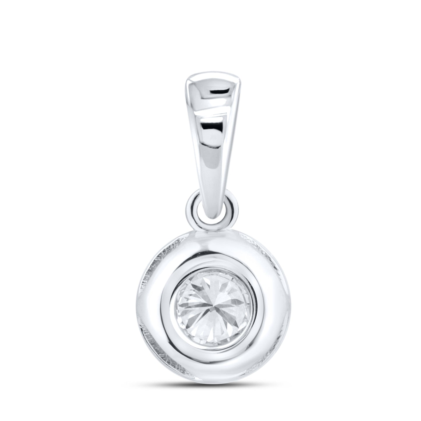 14kt White Gold 0.30 CTW Lab Diamond Solitaire Pendant
