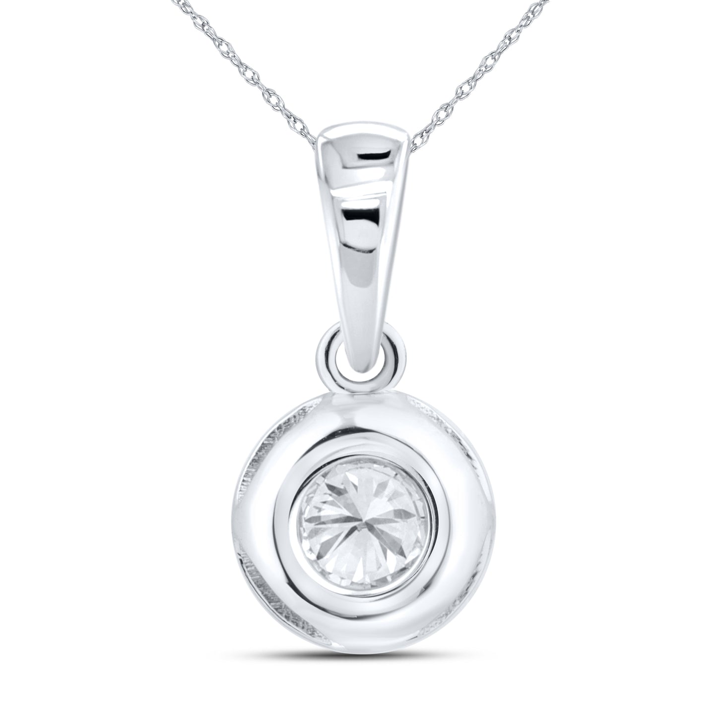 14kt White Gold 0.30 CTW Lab Diamond Solitaire Pendant