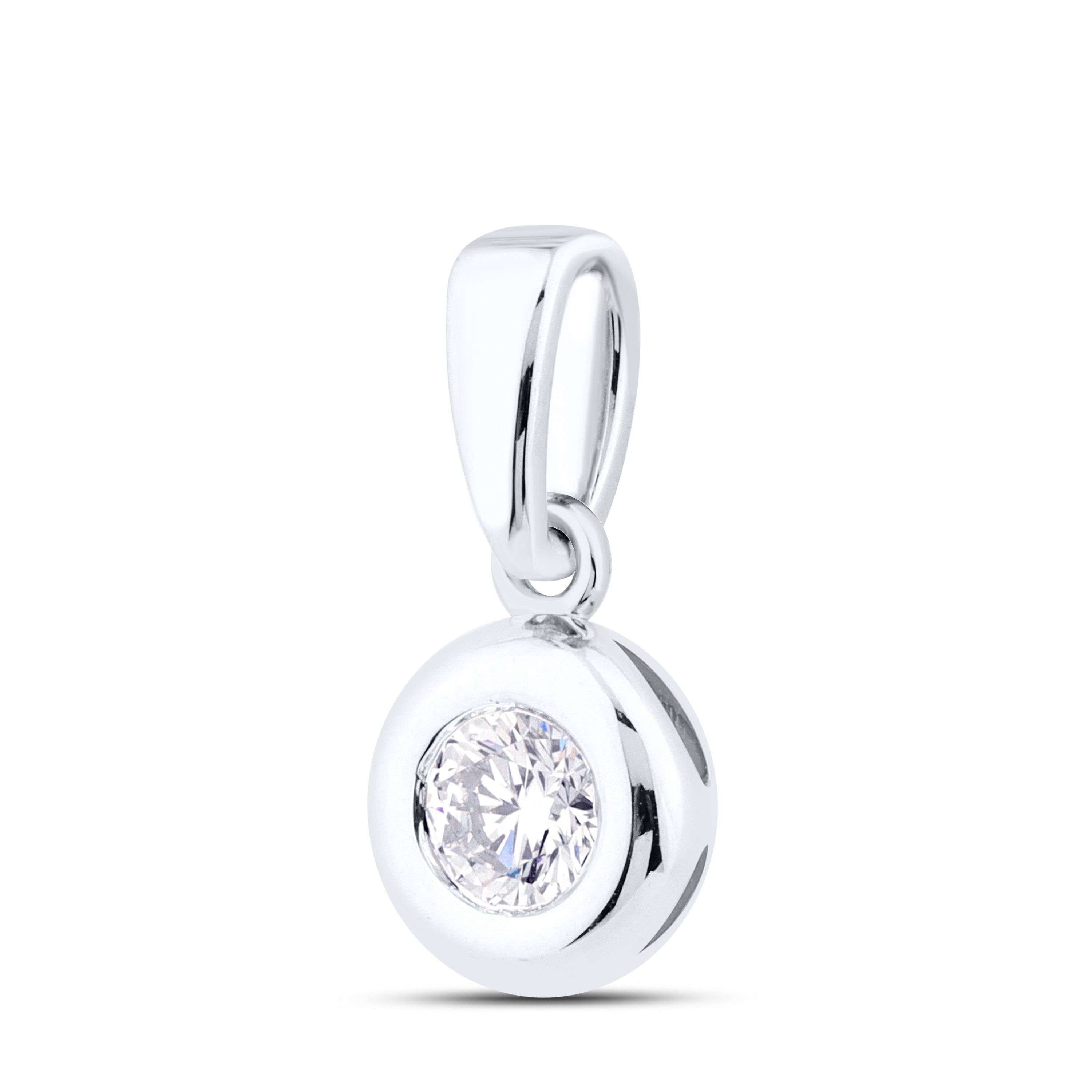 14kt White Gold 0.30 CTW Lab Diamond Solitaire Pendant