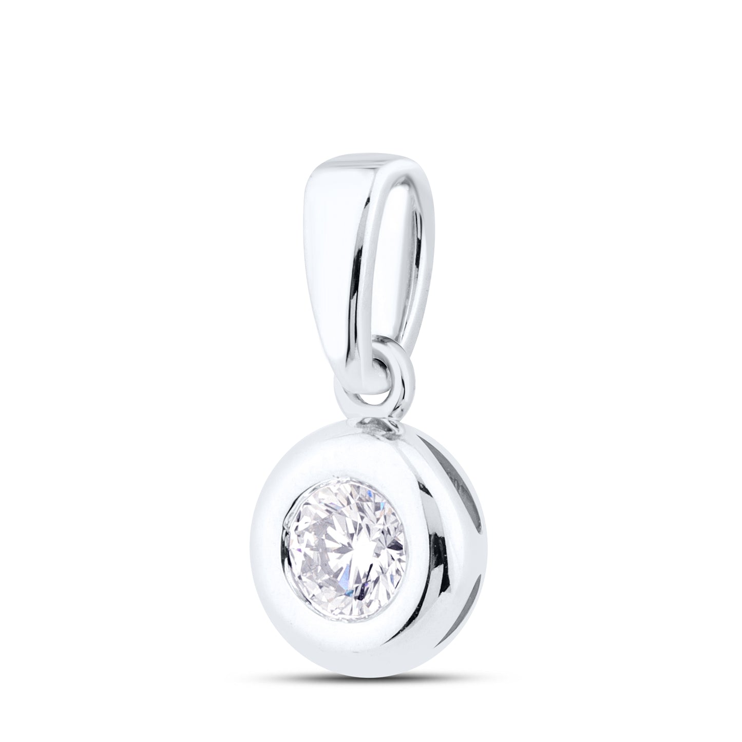 14kt White Gold 0.30 CTW Lab Diamond Solitaire Pendant