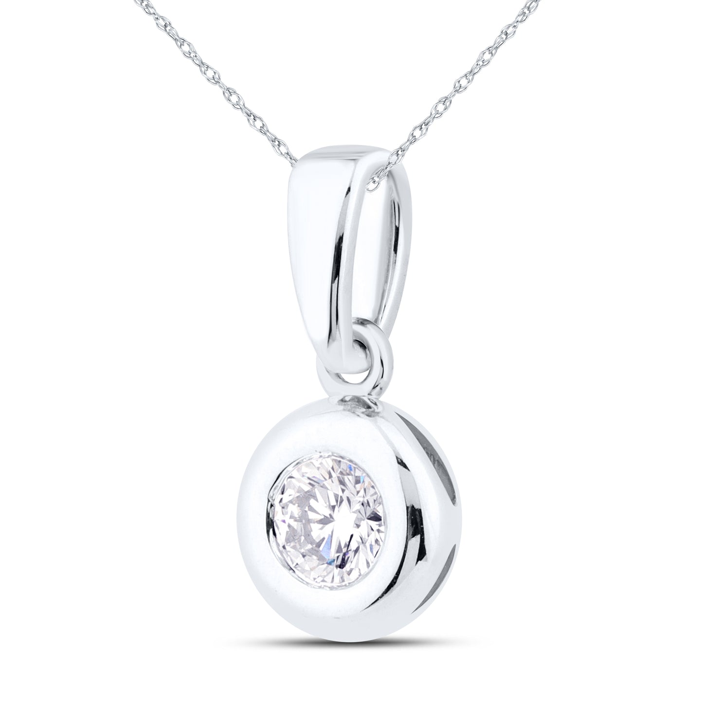 14kt White Gold 0.30 CTW Lab Diamond Solitaire Pendant