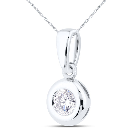 14kt White Gold 0.30 CTW Lab Diamond Solitaire Pendant