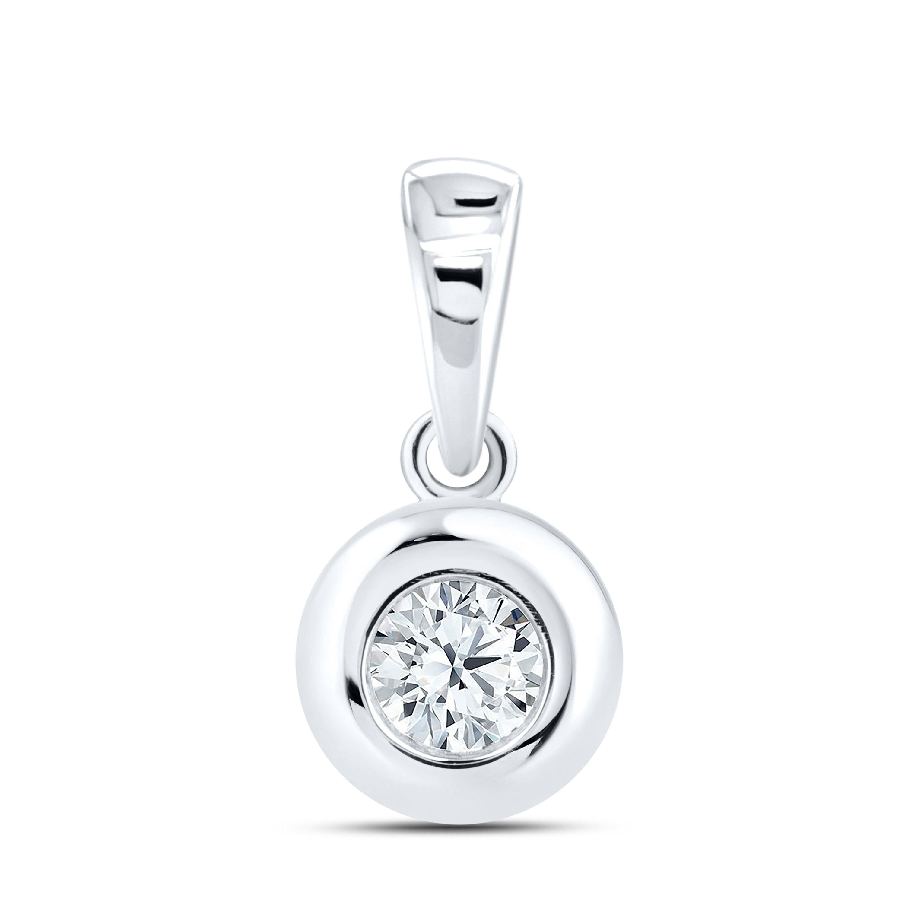 14kt White Gold 0.30 CTW Lab Diamond Solitaire Pendant