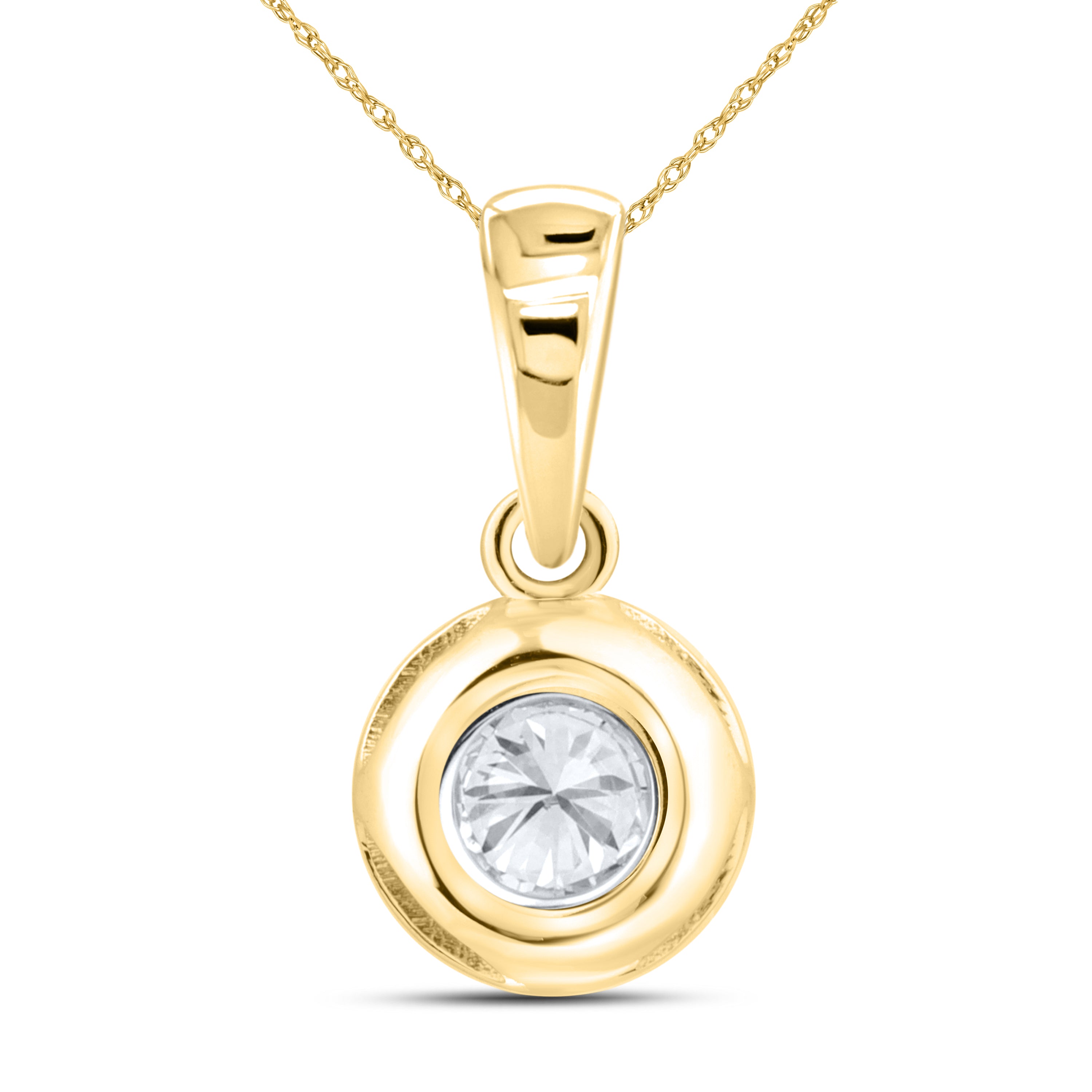 14kt Yellow Gold 0.30 CTW Lab Diamond Solitaire Pendant