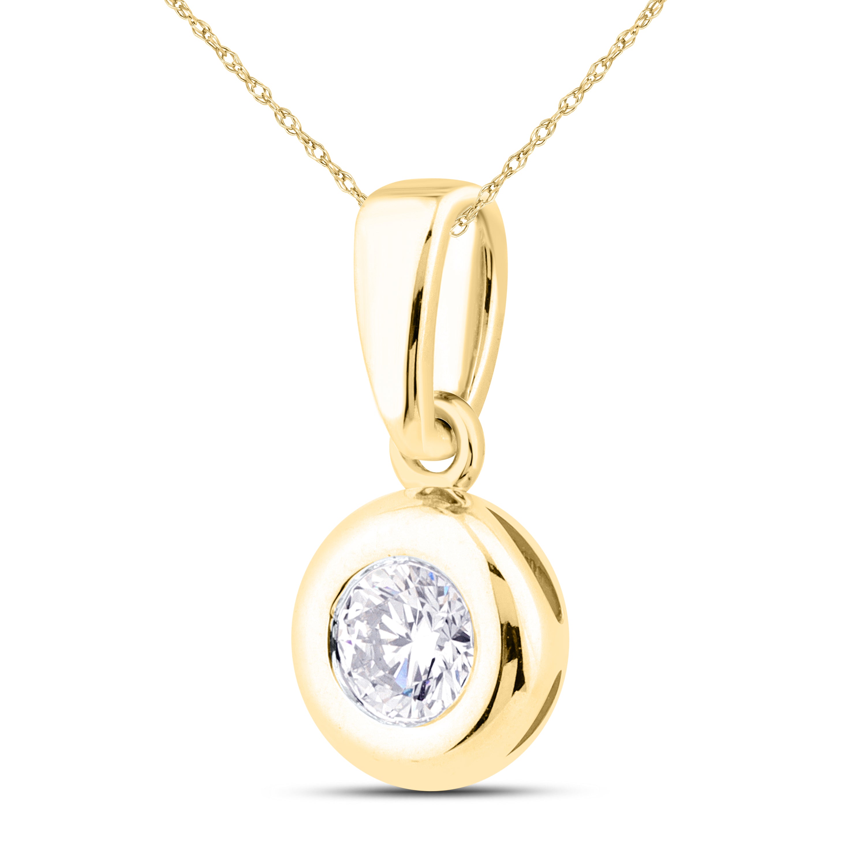 14kt Yellow Gold 0.30 CTW Lab Diamond Solitaire Pendant