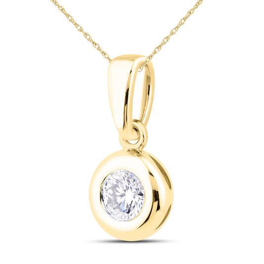 14kt Yellow Gold 0.30 CTW Lab Diamond Solitaire Pendant