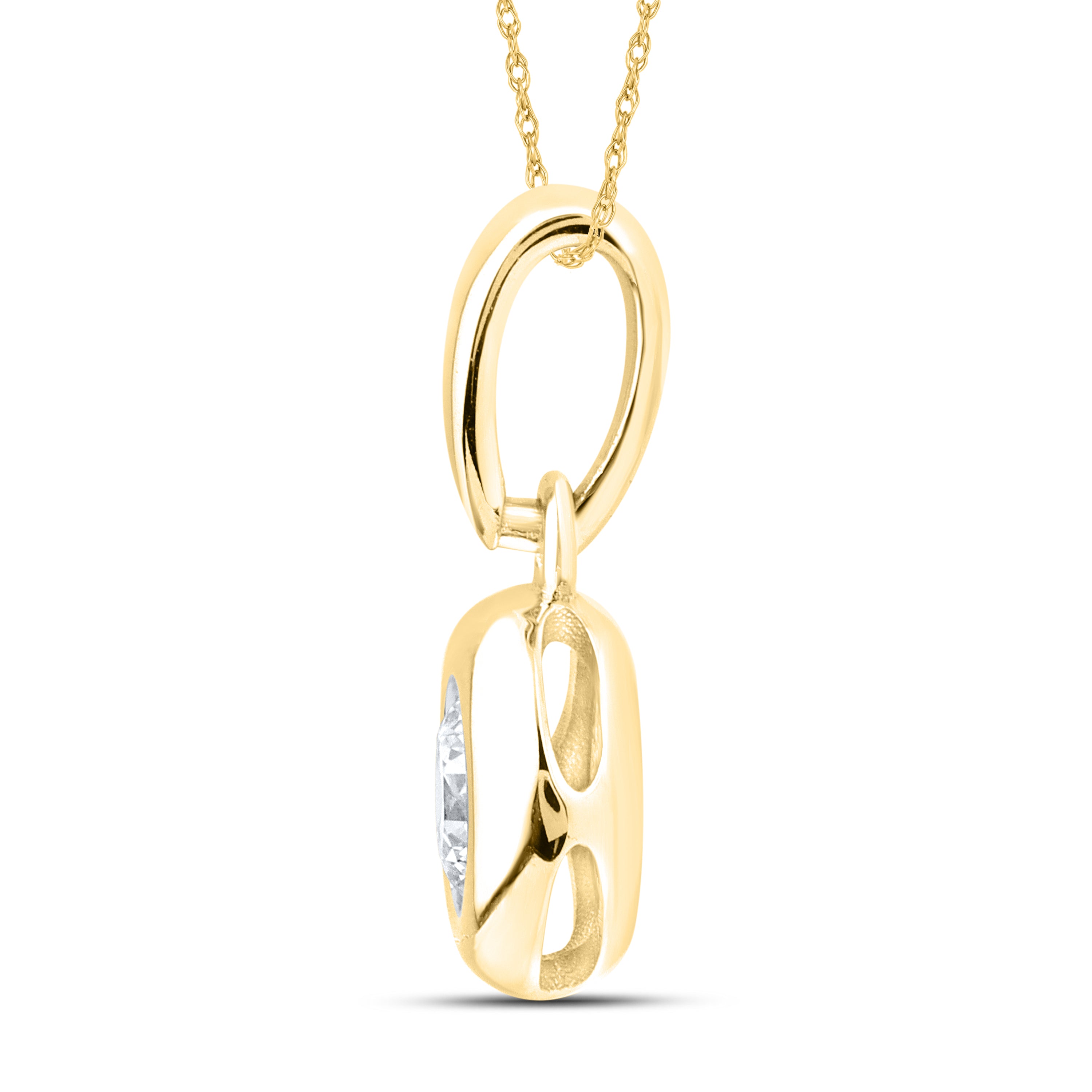 14kt Yellow Gold 0.30 CTW Lab Diamond Solitaire Pendant