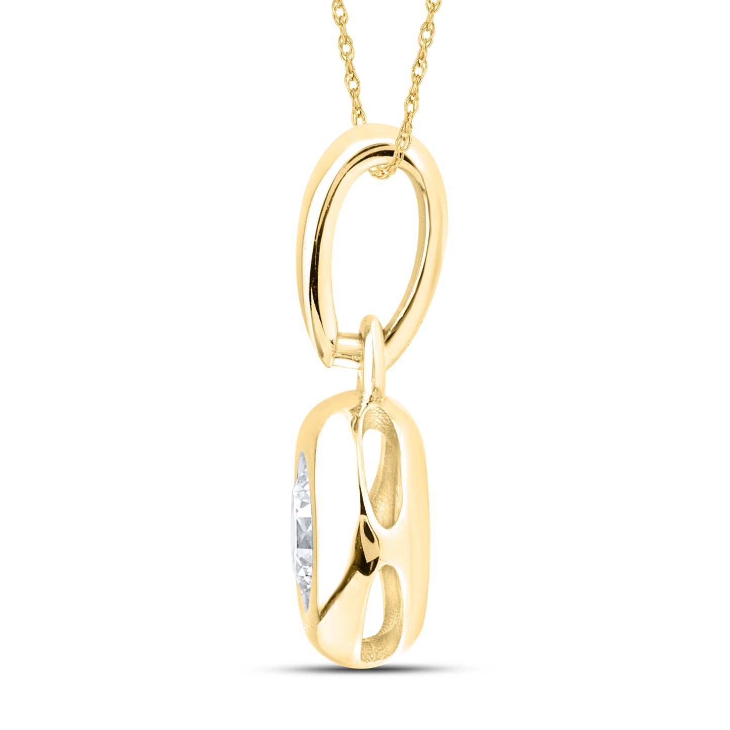14kt Yellow Gold 0.30 CTW Lab Diamond Solitaire Pendant