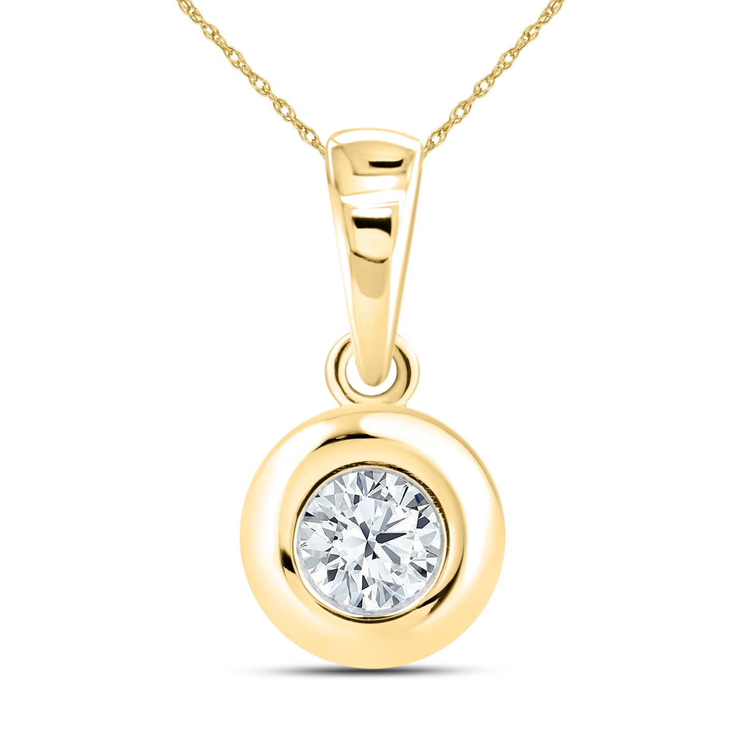 14kt Yellow Gold 0.30 CTW Lab Diamond Solitaire Pendant