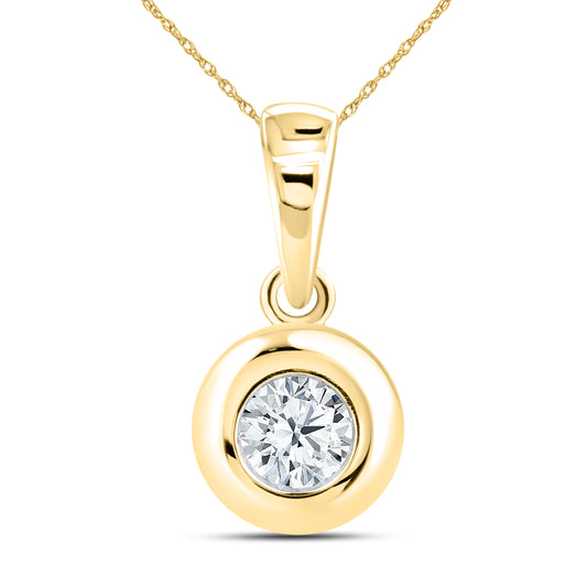 14kt Yellow Gold 0.30 CTW Lab Diamond Solitaire Pendant