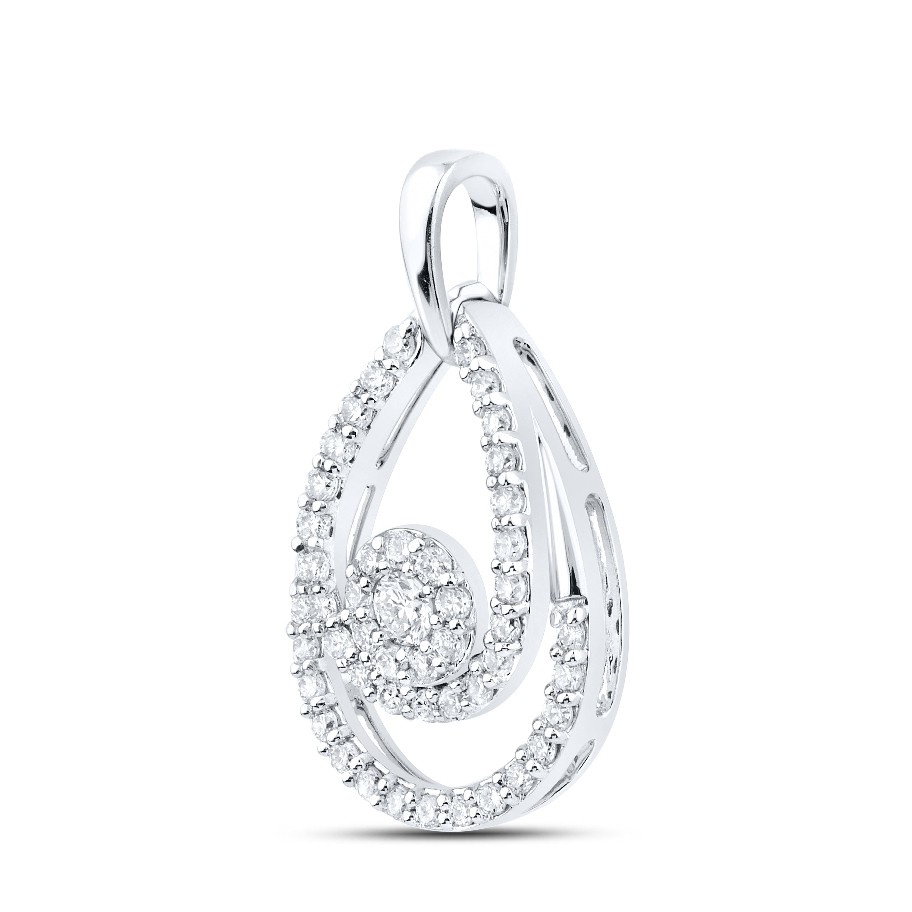 14kt White Gold 0.32 CTW Lab Diamond  Pendant