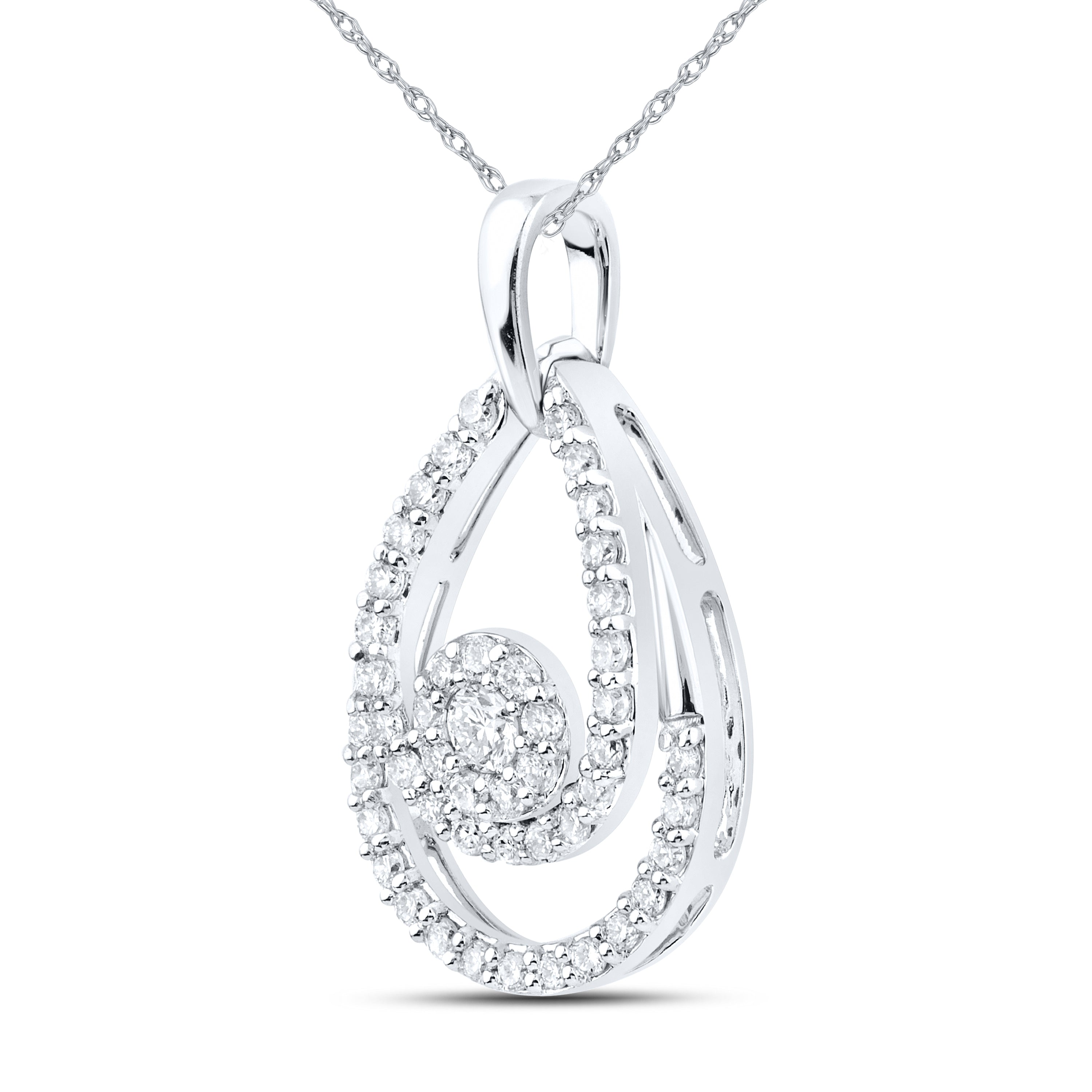 14kt White Gold 0.32 CTW Lab Diamond  Pendant