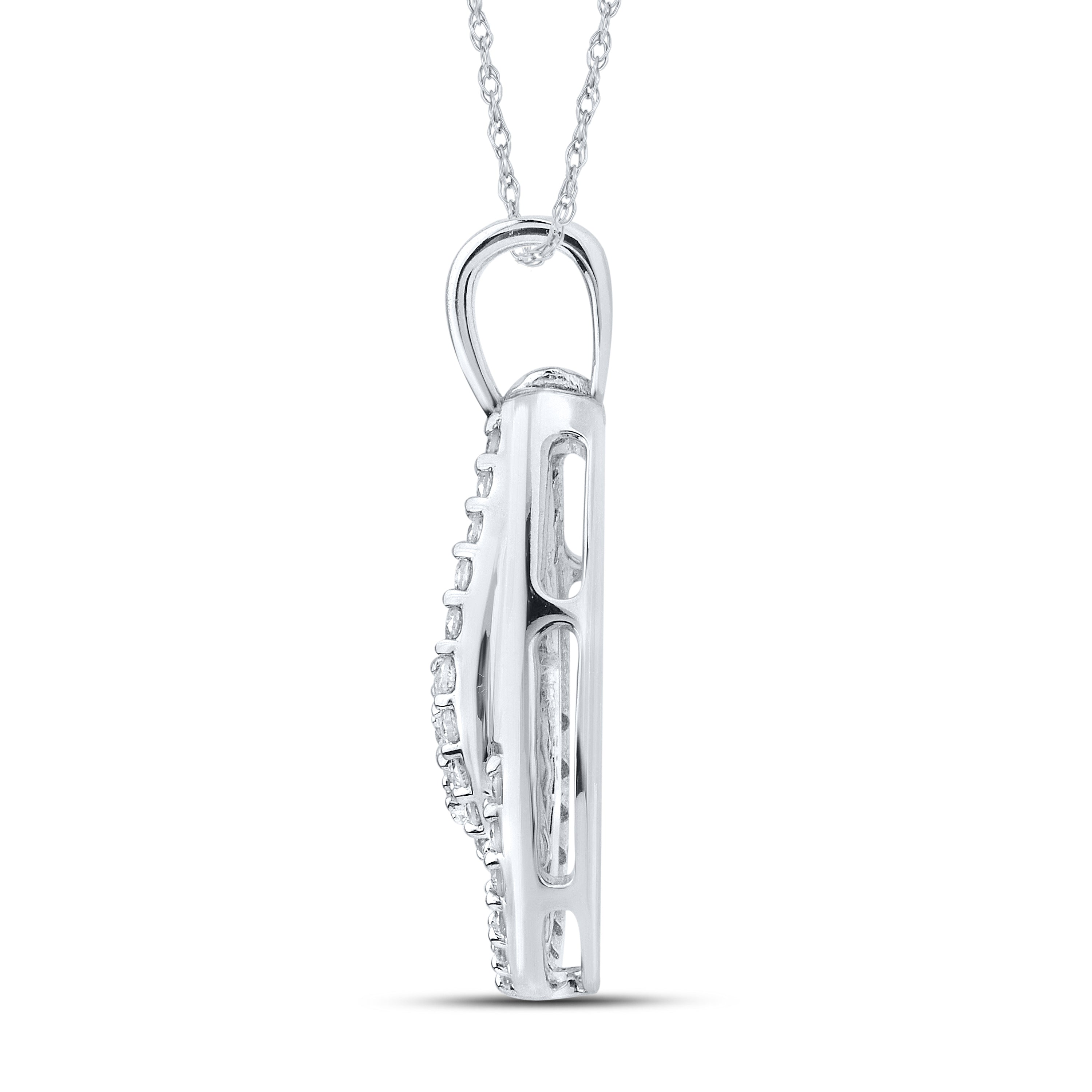 14kt White Gold 0.32 CTW Lab Diamond  Pendant