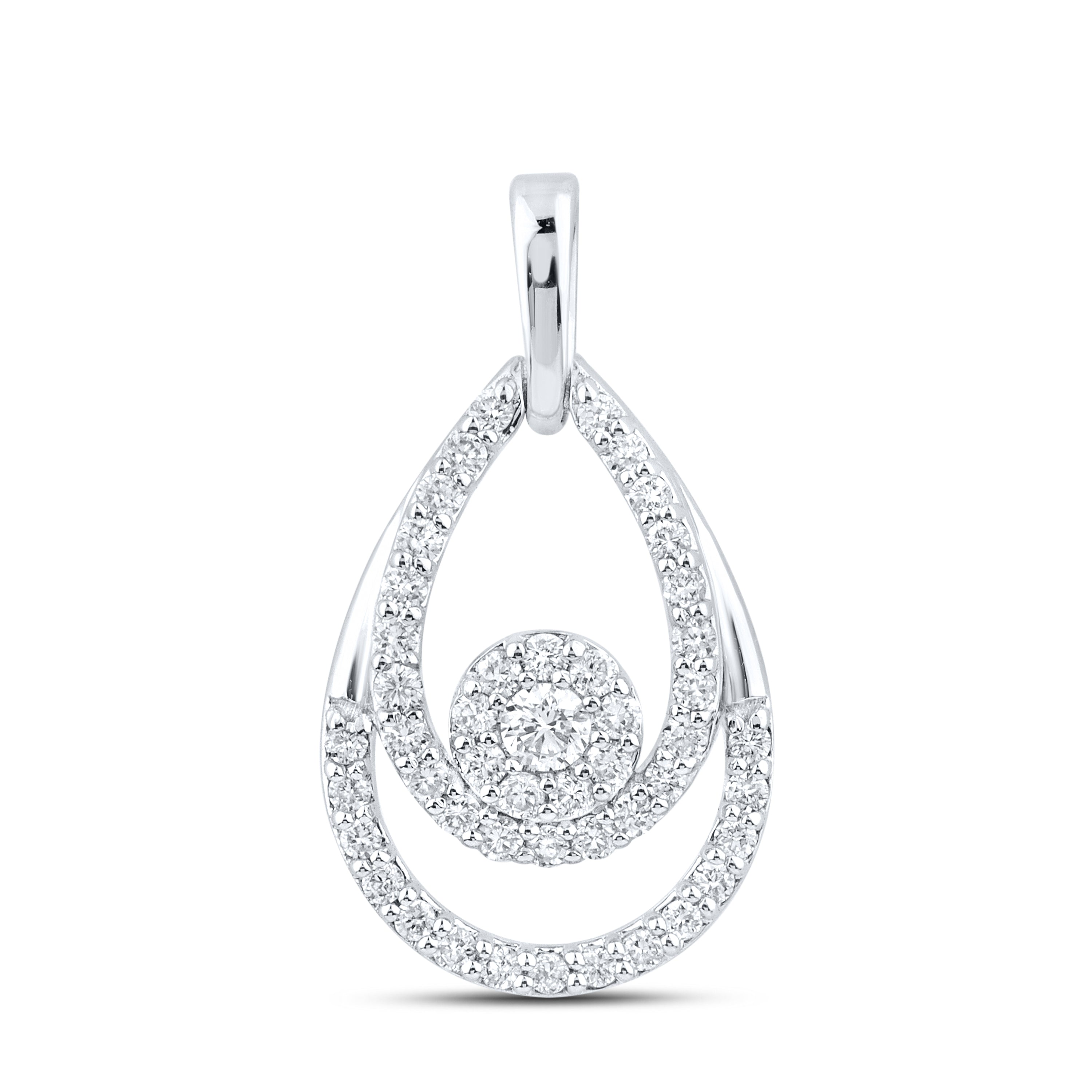 14kt White Gold 0.32 CTW Lab Diamond  Pendant