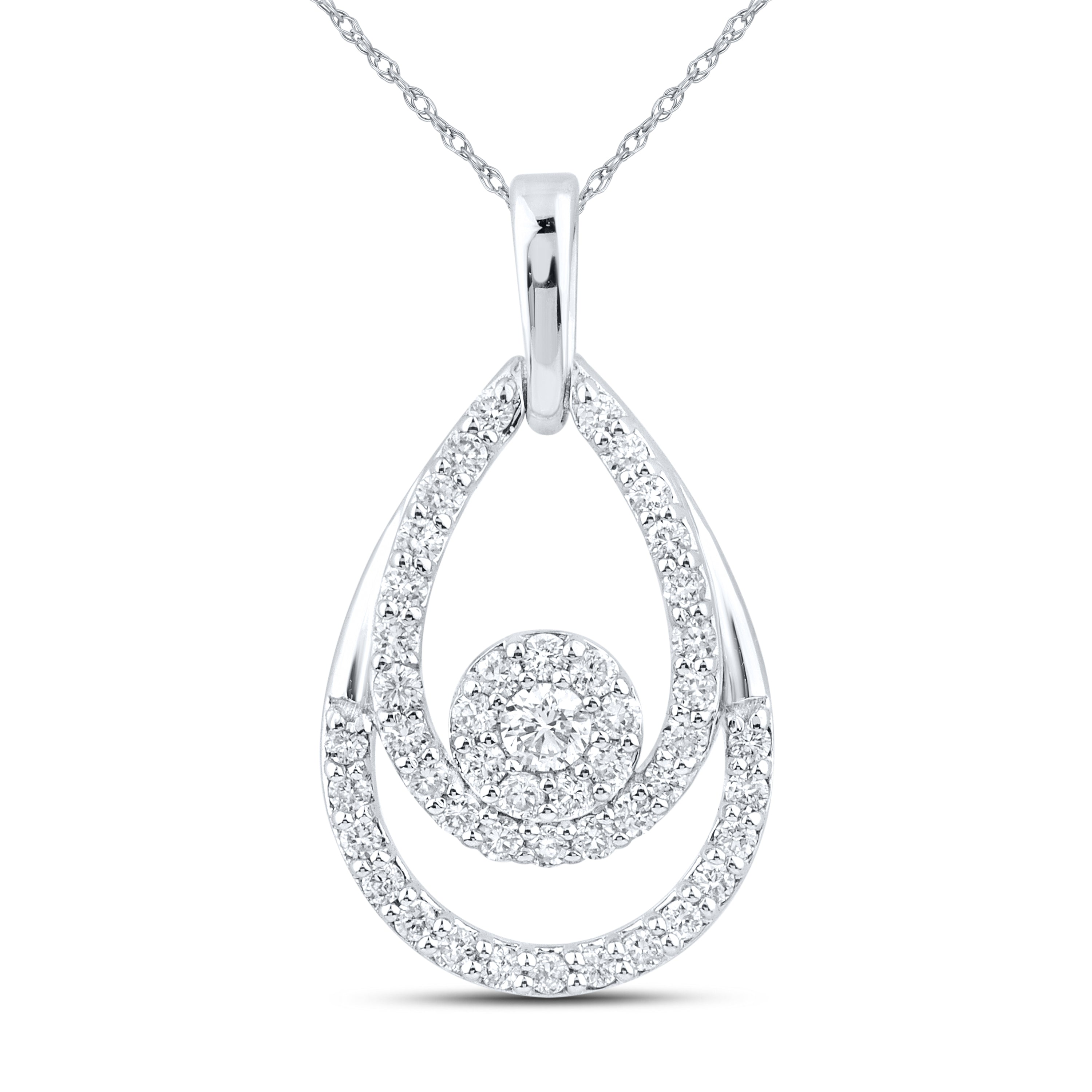 14kt White Gold 0.32 CTW Lab Diamond  Pendant
