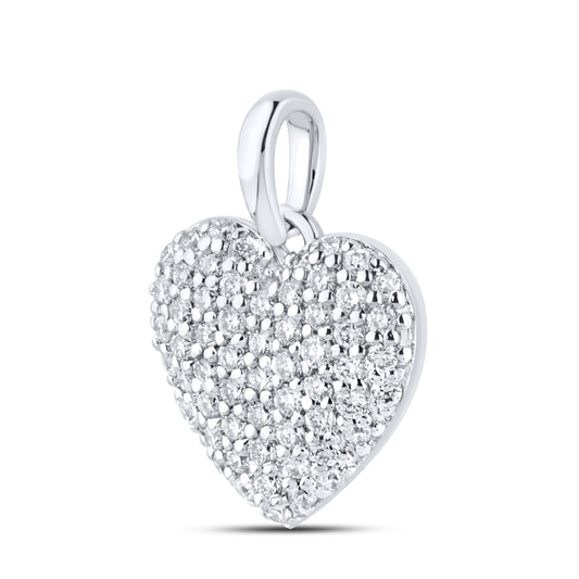 14KT WHITE GOLD LAB DIAMOND 0.33 CTW HEART NECKLACE