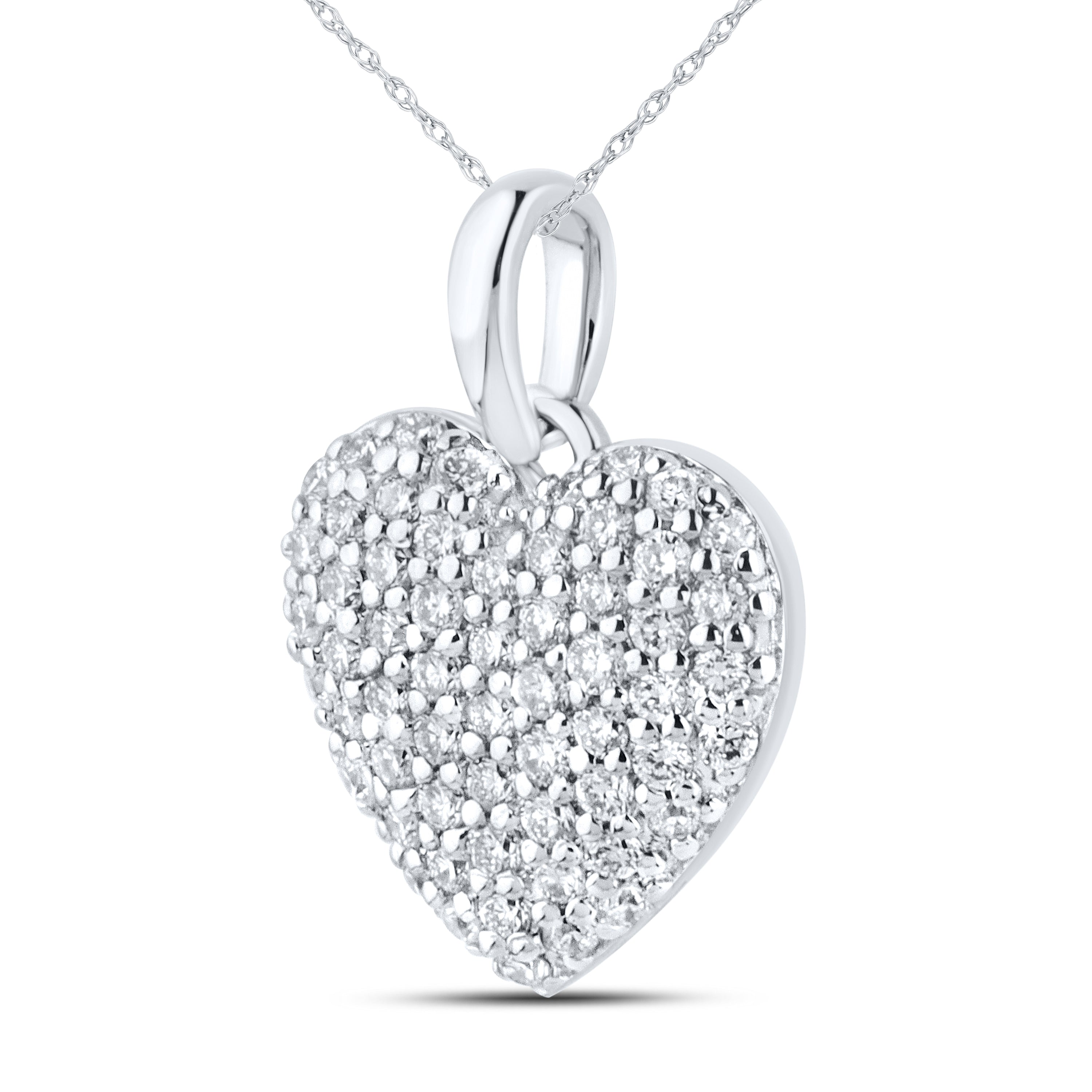 14KT WHITE GOLD LAB DIAMOND 0.33 CTW HEART NECKLACE