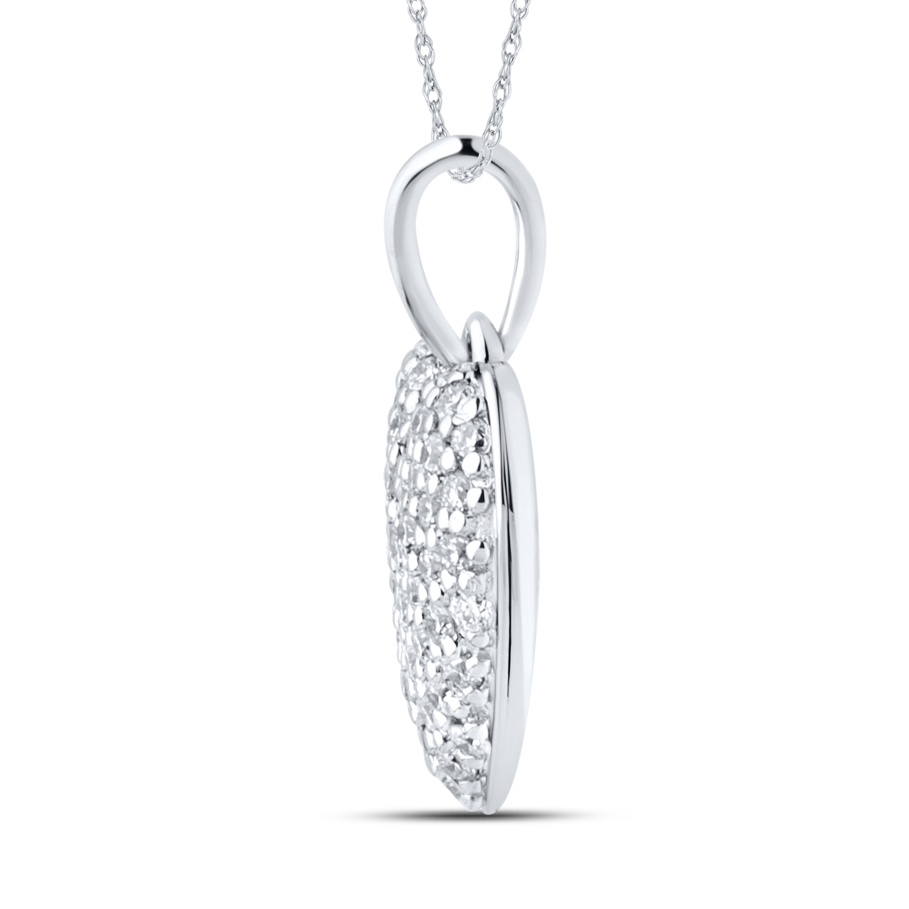14KT WHITE GOLD LAB DIAMOND 0.33 CTW HEART NECKLACE