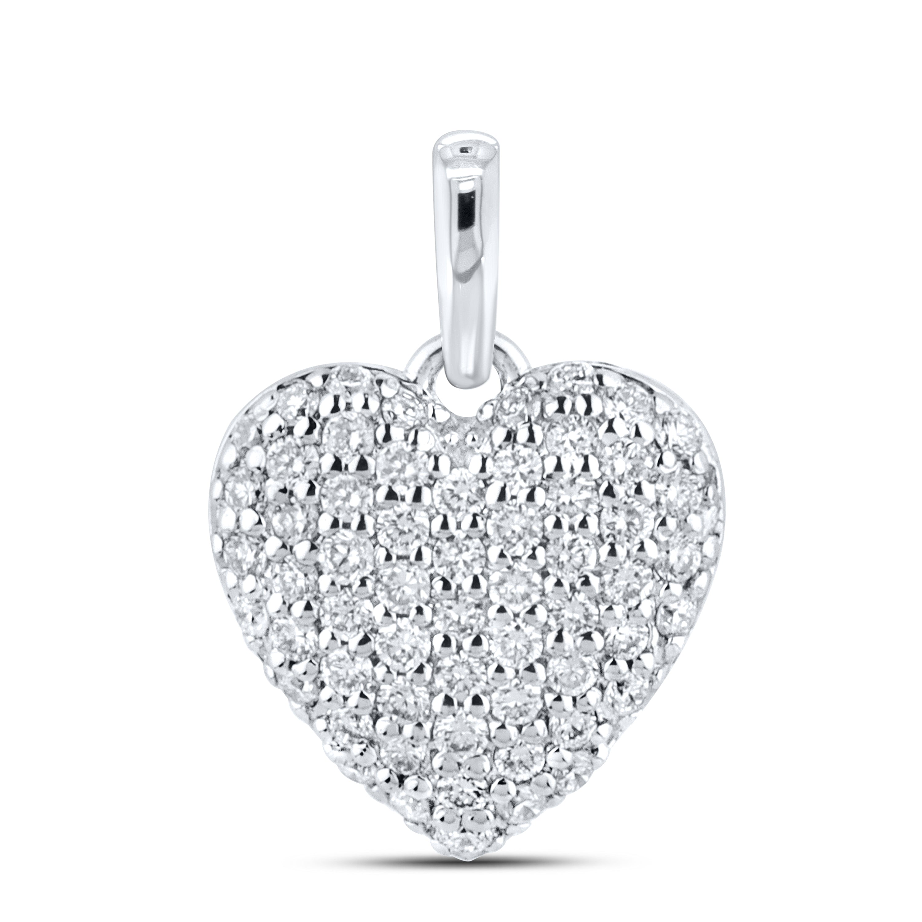 14KT WHITE GOLD LAB DIAMOND 0.33 CTW HEART NECKLACE