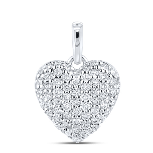 14KT WHITE GOLD LAB DIAMOND 0.33 CTW HEART NECKLACE