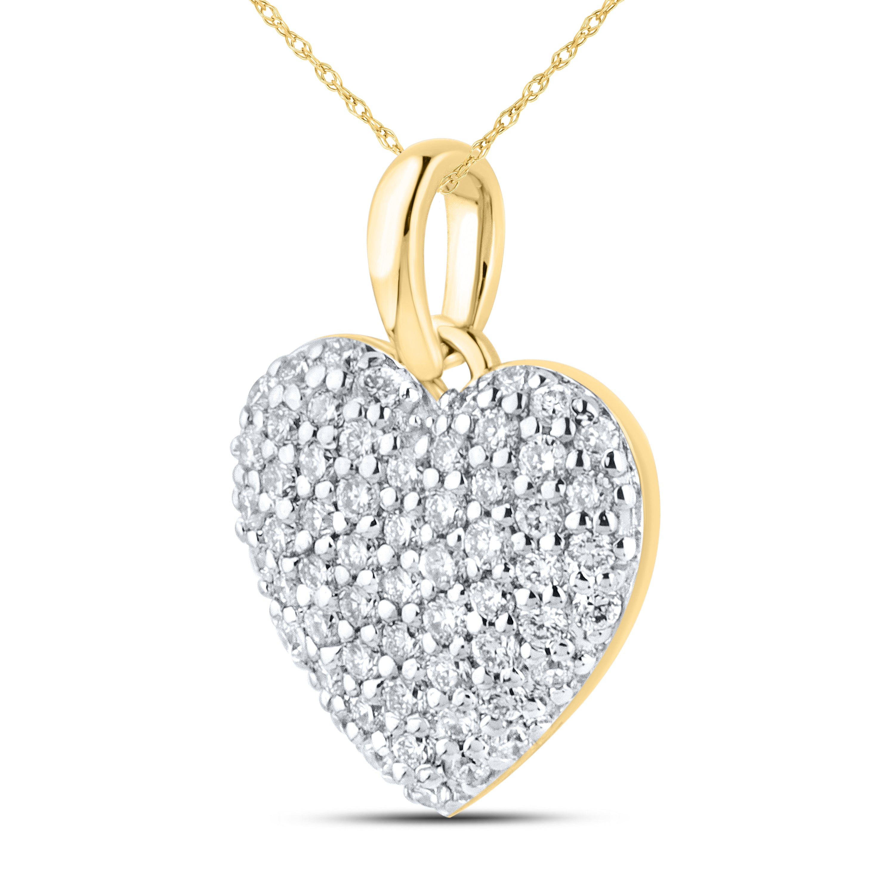 14KT YELLOW GOLD LAB DIAMOND 0.33 CTW HEART NECKLACE