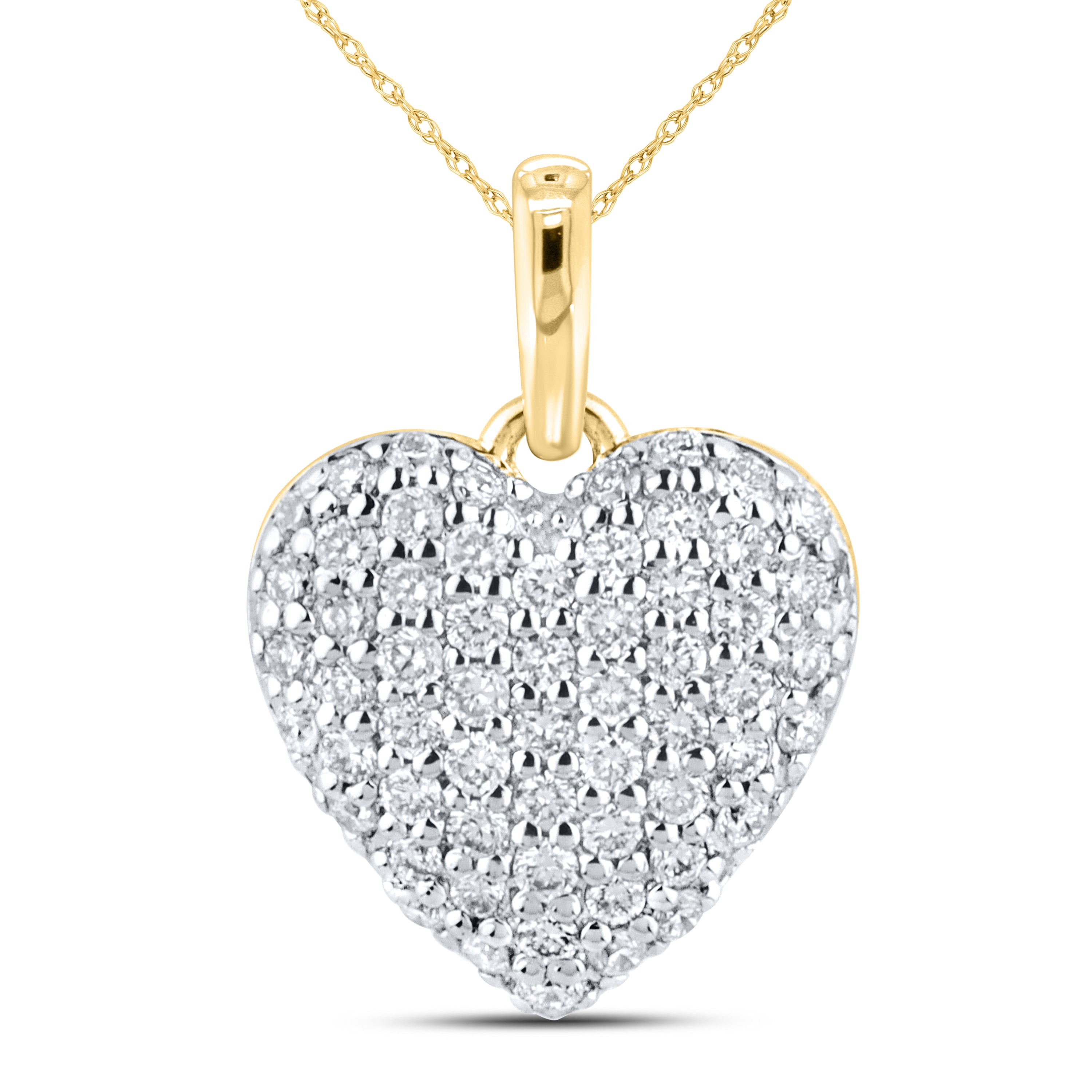 14KT YELLOW GOLD LAB DIAMOND 0.33 CTW HEART NECKLACE